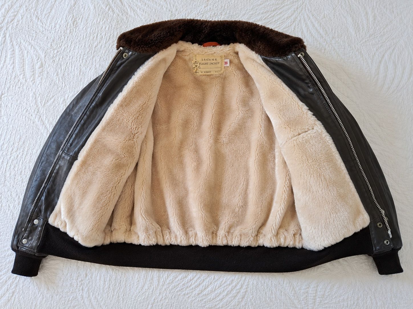 Schott Vintage Schott NYC IS674MS Leather Flight Jacket Made in USA Size US L / EU 52-54 / 3 - 3 Thumbnail