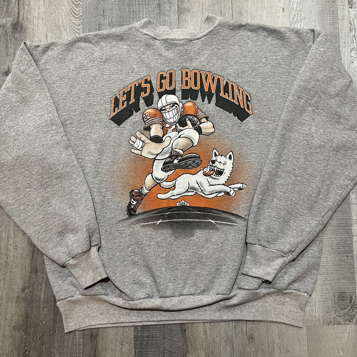 Hanes × Vintage VTG Eskimo Joes San Antonio Grey Lets Go Bowling Sweatshirt Size US XL / EU 56 / 4 - 2 Thumbnail