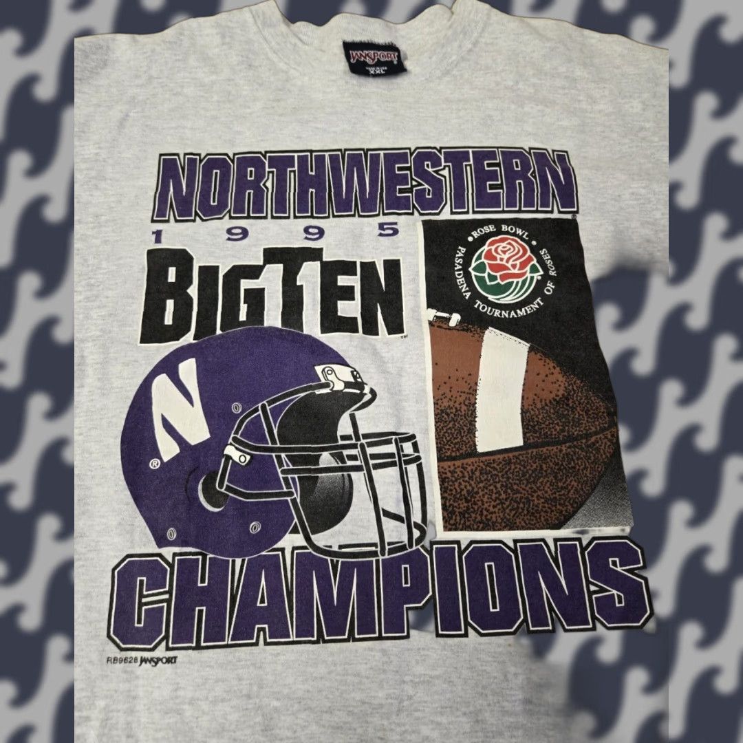 Jansport VINTAGE Jansport Heavy T Shirt Northwestern Big Ten Champions 1995 Men's 2XL Gray Crew Neck Long Sleeve Cotton Logo University Heavyweight Shirt Size US XXL / EU 58 / 5 - 1 Thumbnail