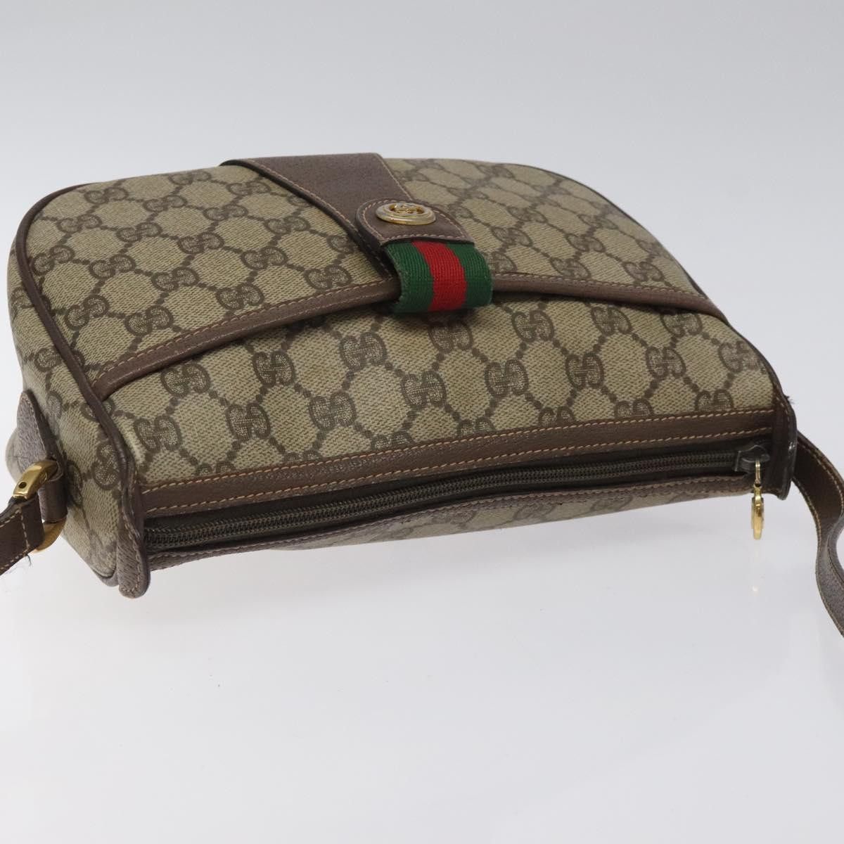 Gucci GUCCI GG Supreme Web Sherry Line Bag Pvc Beige Gold 89 02 Size ONE SIZE - 6 Thumbnail