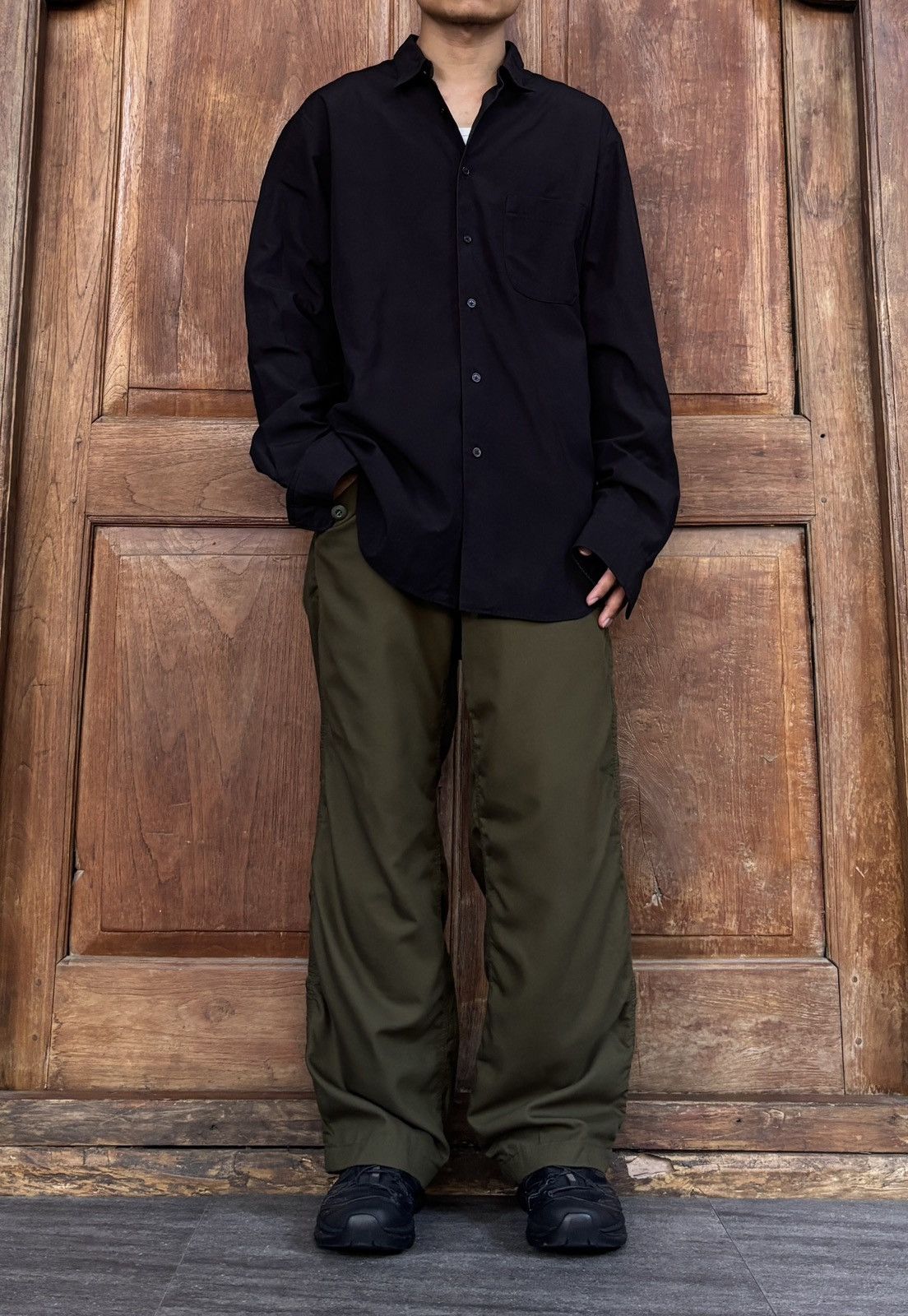 Yohji Yamamoto FREE TAX! Costume D'Homme Black Ls Shirt Size US M / EU 48-50 / 2 - 1 Thumbnail