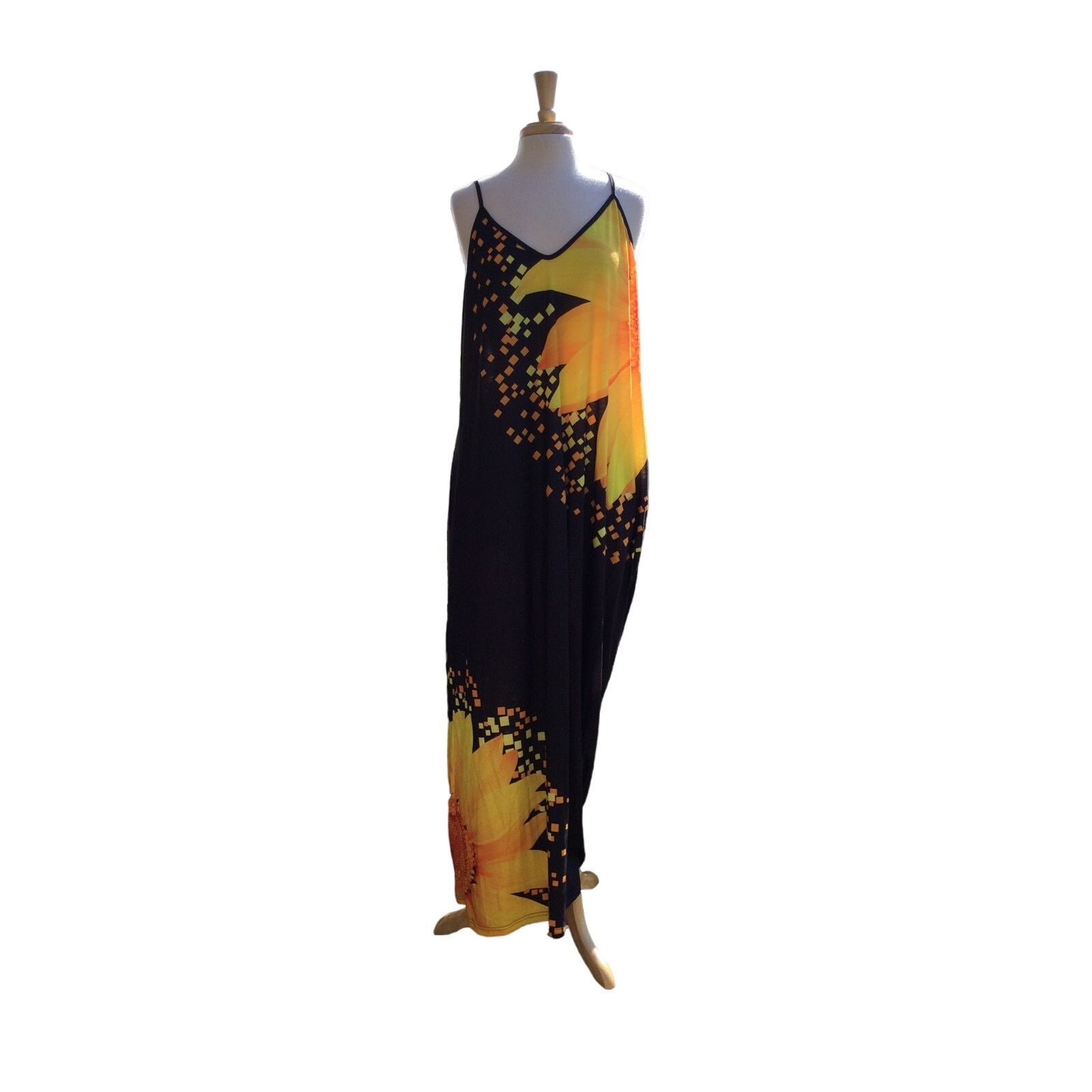 Other Slip Dress Gold Sunflowers Adjustable Straps Pocket Maxi 3X Size 3XL / US 20-22 - 1 Thumbnail