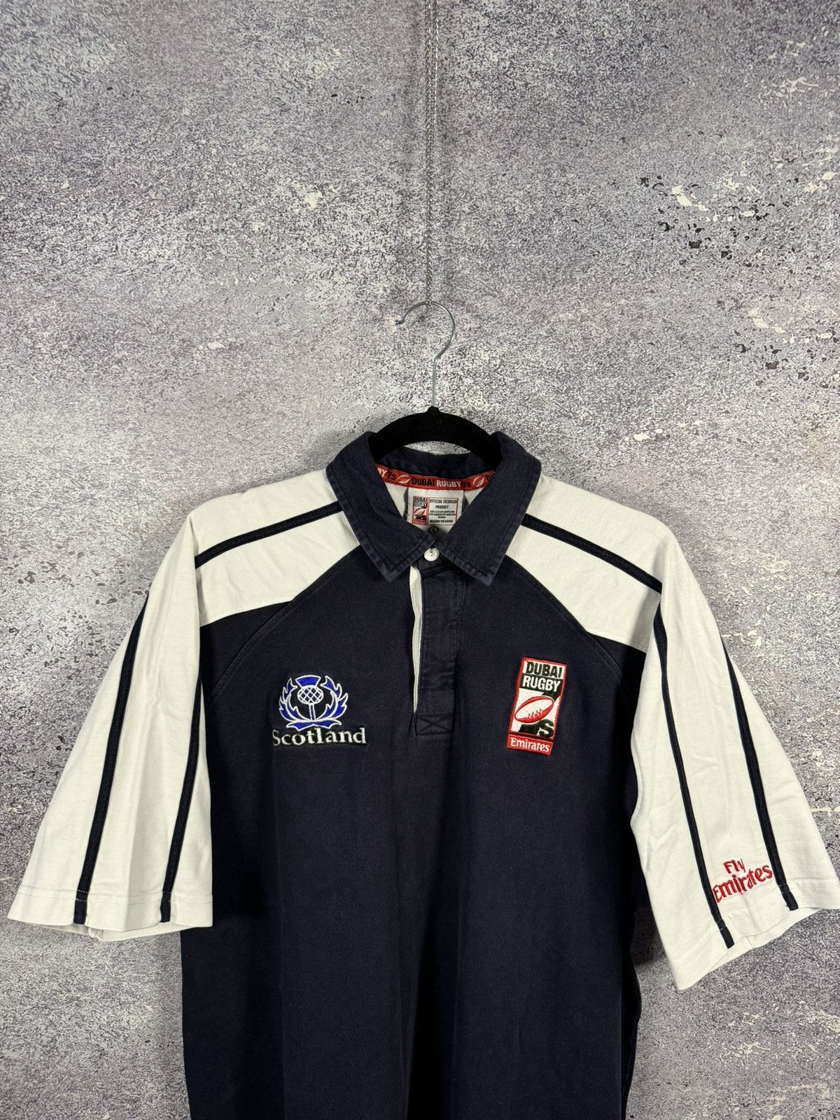Vintage Matchworn Vintage Scotland Dubai Rugby #7 Jersey Large Size US L / EU 52-54 / 3 - 3 Thumbnail