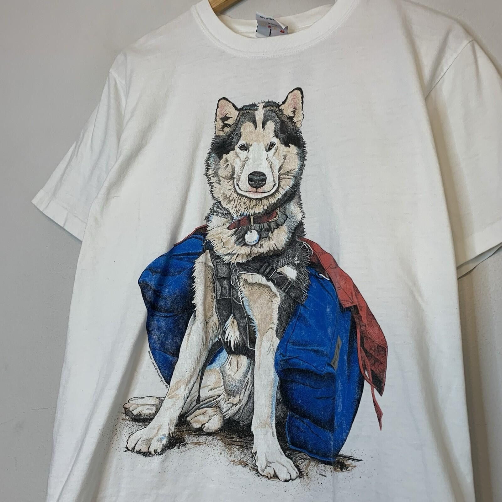 Vintage Vintage 90s Dog Canadian Geographic Shirt White Size S Size US L / EU 52-54 / 3 - 2 Thumbnail