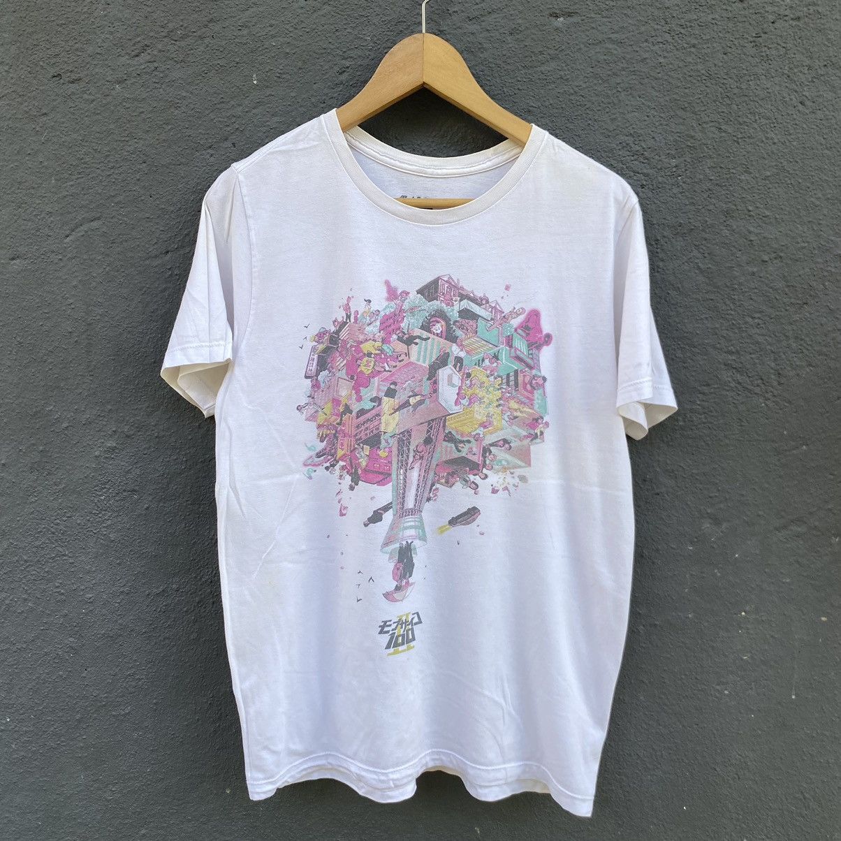 Anime Thrashed Mob Psycho 100 Cyberpunk Anime ERD GRUNGE TEE Size US M / EU 48-50 / 2 - 1 Thumbnail