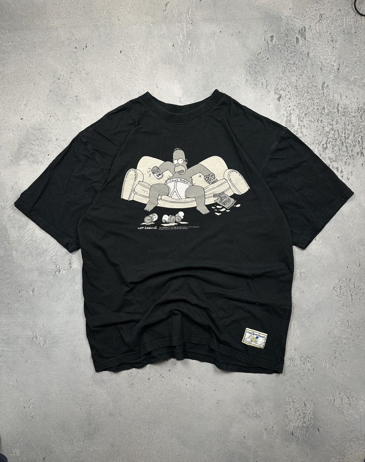 The Simpsons Vintage 1998 The Simpsons Homer Couch Potato Graphic T-Shirt Size US XXL / EU 58 / 5 - 1 Thumbnail