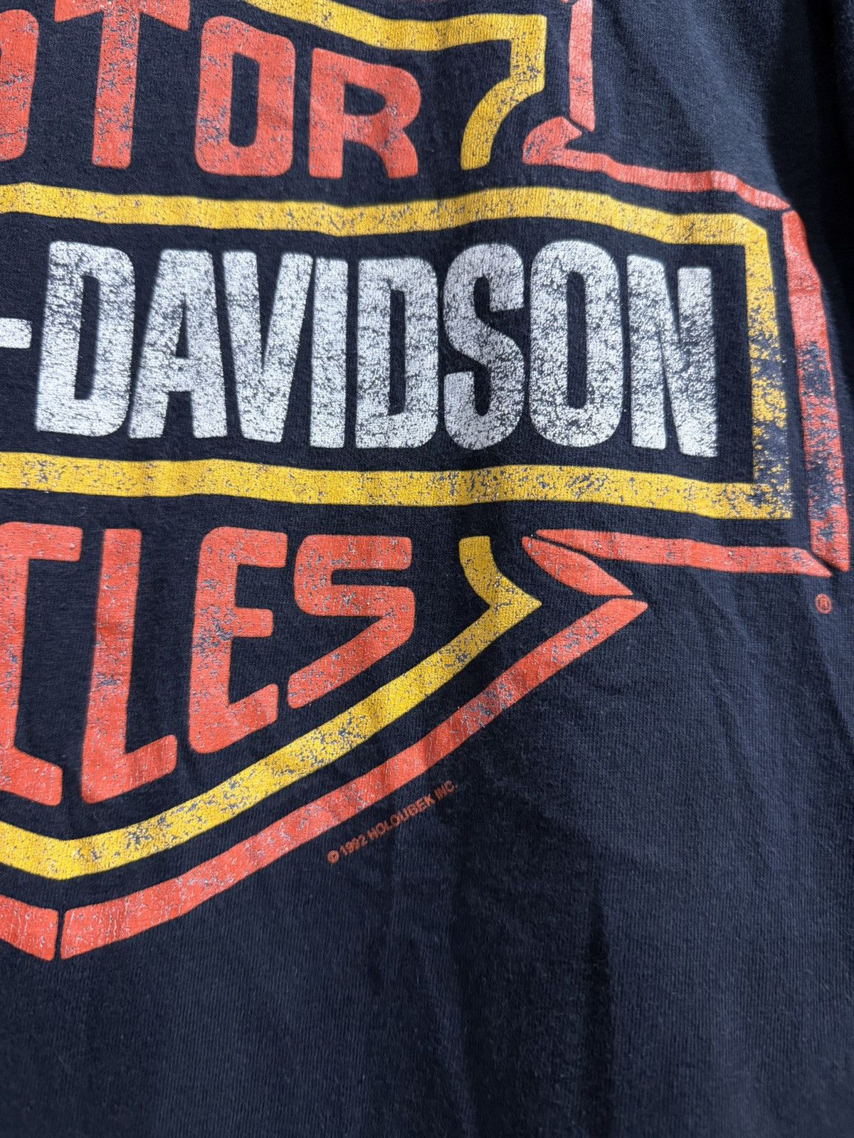 Harley Davidson Vintage 90s Harley Davidson Trade Marke Logo Faded Tee Size US XL / EU 56 / 4 - 3 Thumbnail