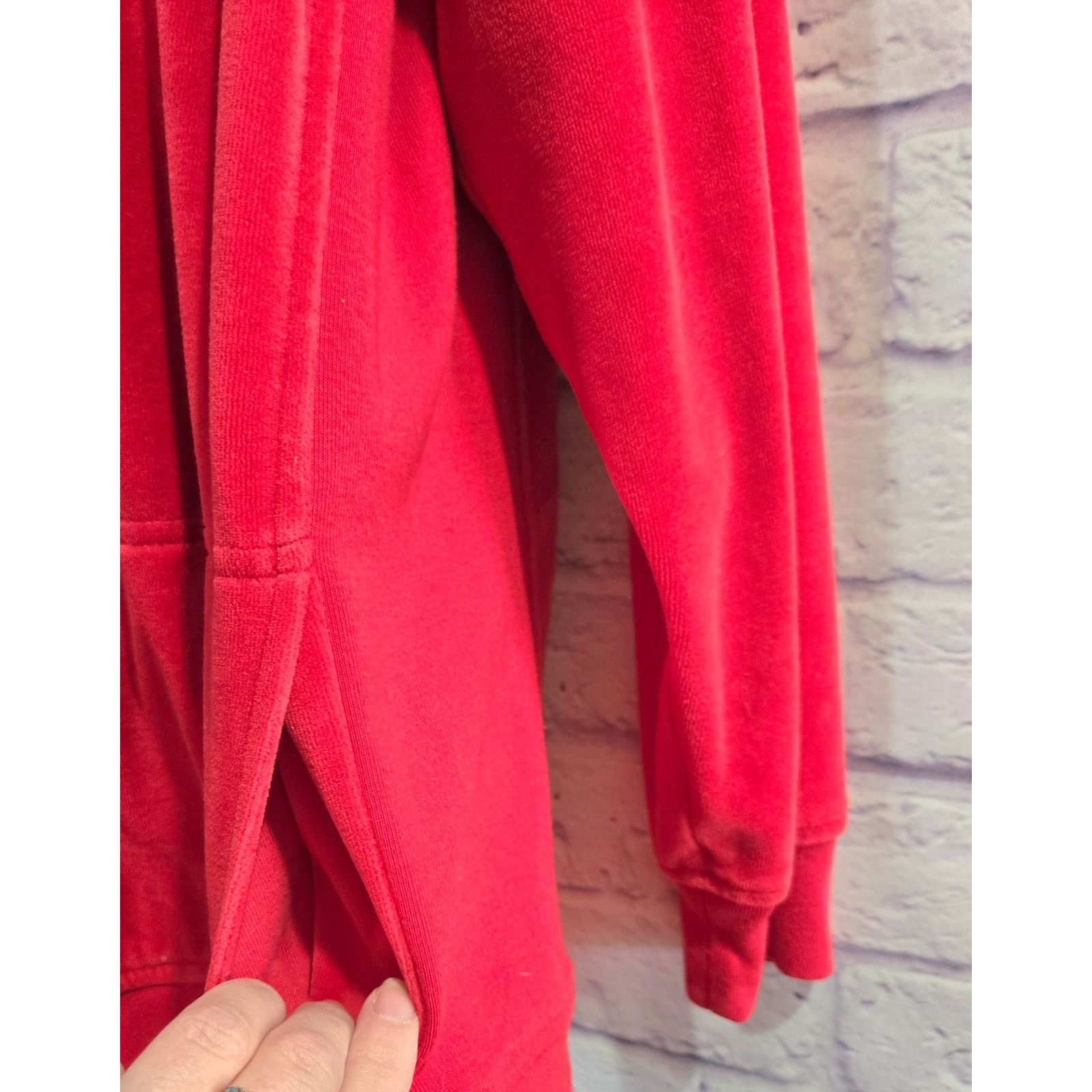 Tommy Hilfiger Tommy Hilfiger Red Velour Full Zip Women's Jacket 2X Plus Size XXL / US 16-18 / IT 52-54 - 2 Thumbnail
