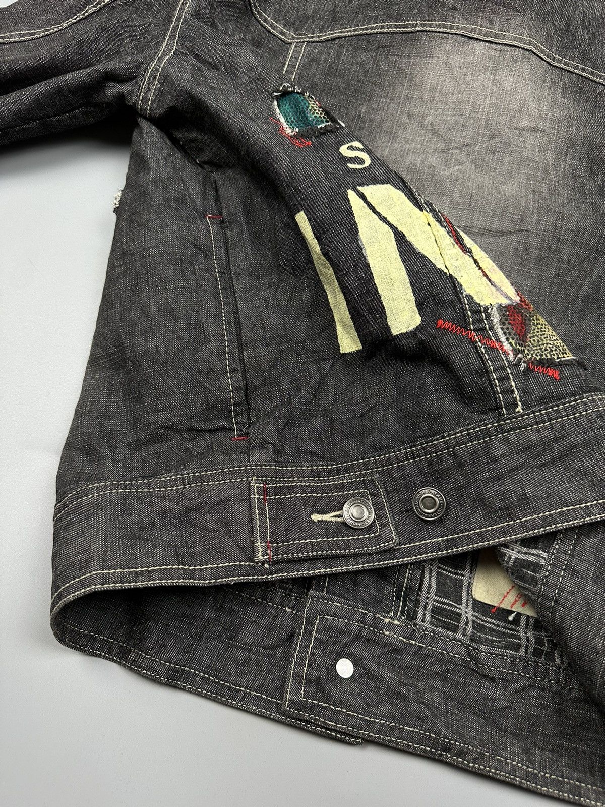 Japanese Brand Distressed K Company Sashiko Boro Denim Jacket Size US L / EU 52-54 / 3 - 12 Thumbnail