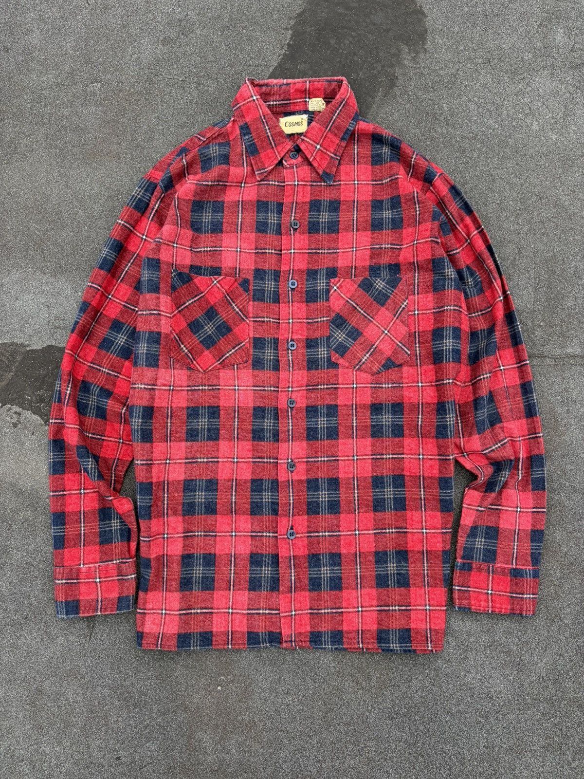 Vintage Vintage Red Plaid Flannel Shirt 90s Grunge Distress Workwear Size US M / EU 48-50 / 2 - 1 Thumbnail