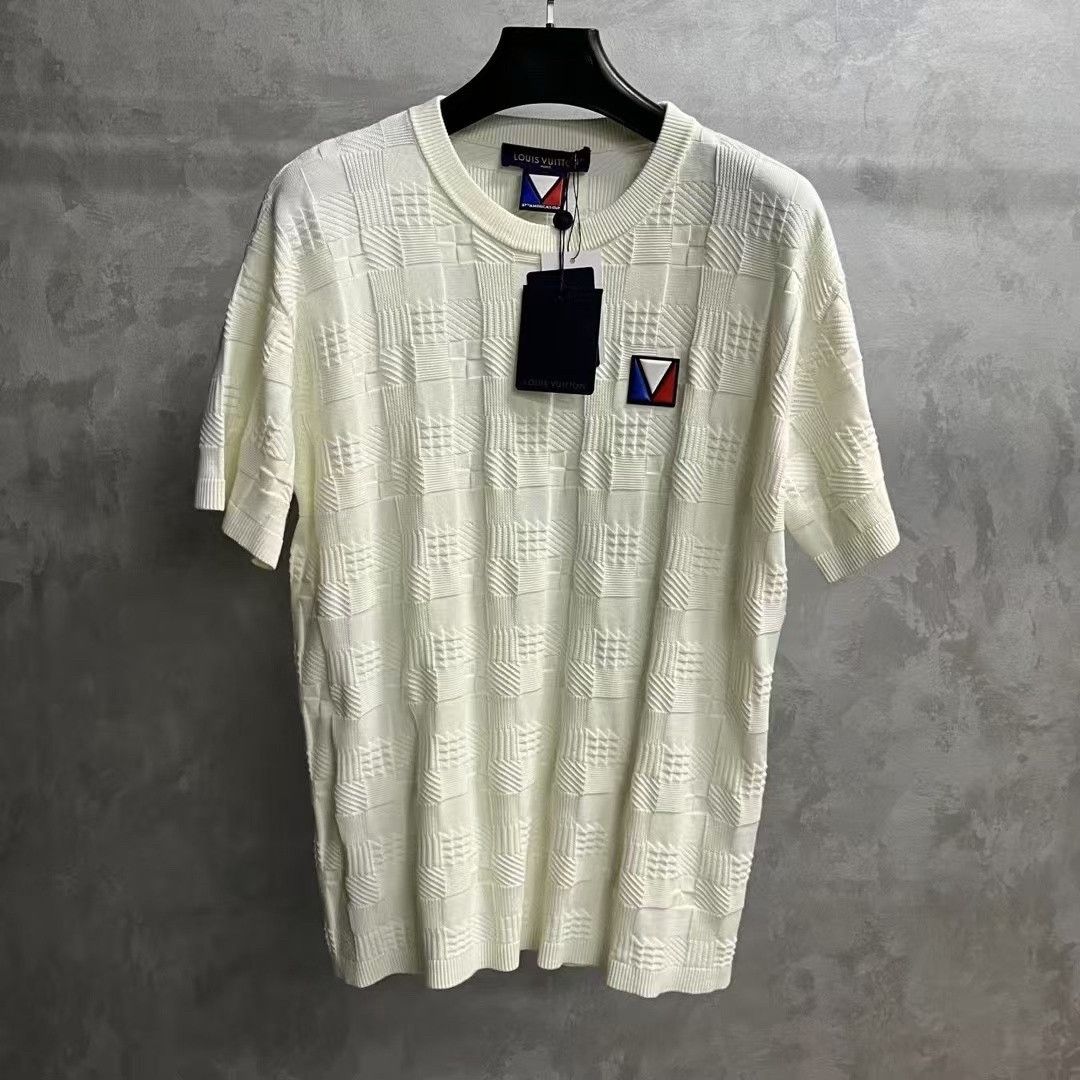 Louis Vuitton Louis Vuitton 2024 White Letter Jacquard T-shirt Size US L / EU 52-54 / 3 - 1 Thumbnail