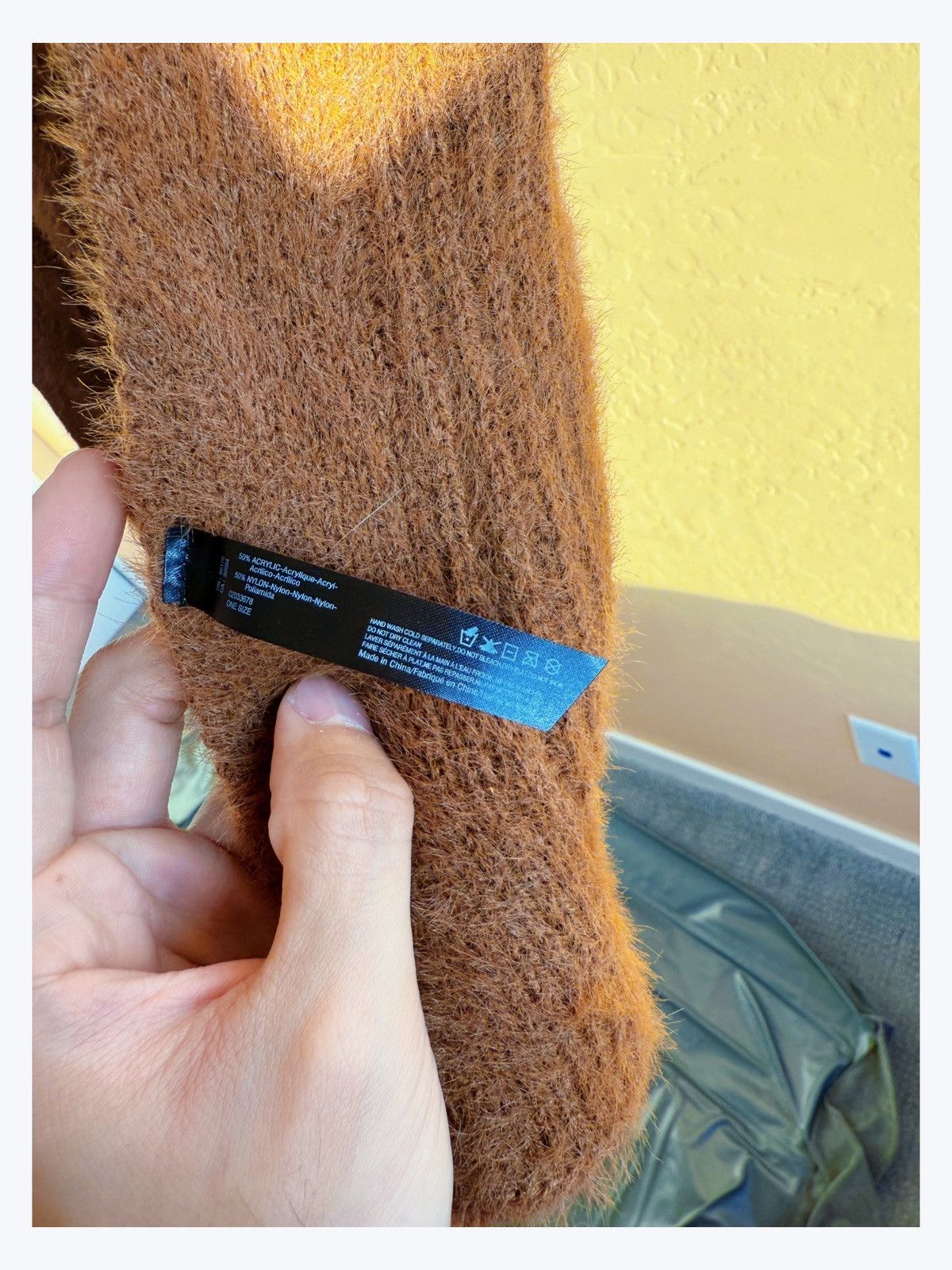 Other Soft Textured Fuzzy Knit Scarf - Warm Chocolate Brown Size ONE SIZE - 5 Thumbnail