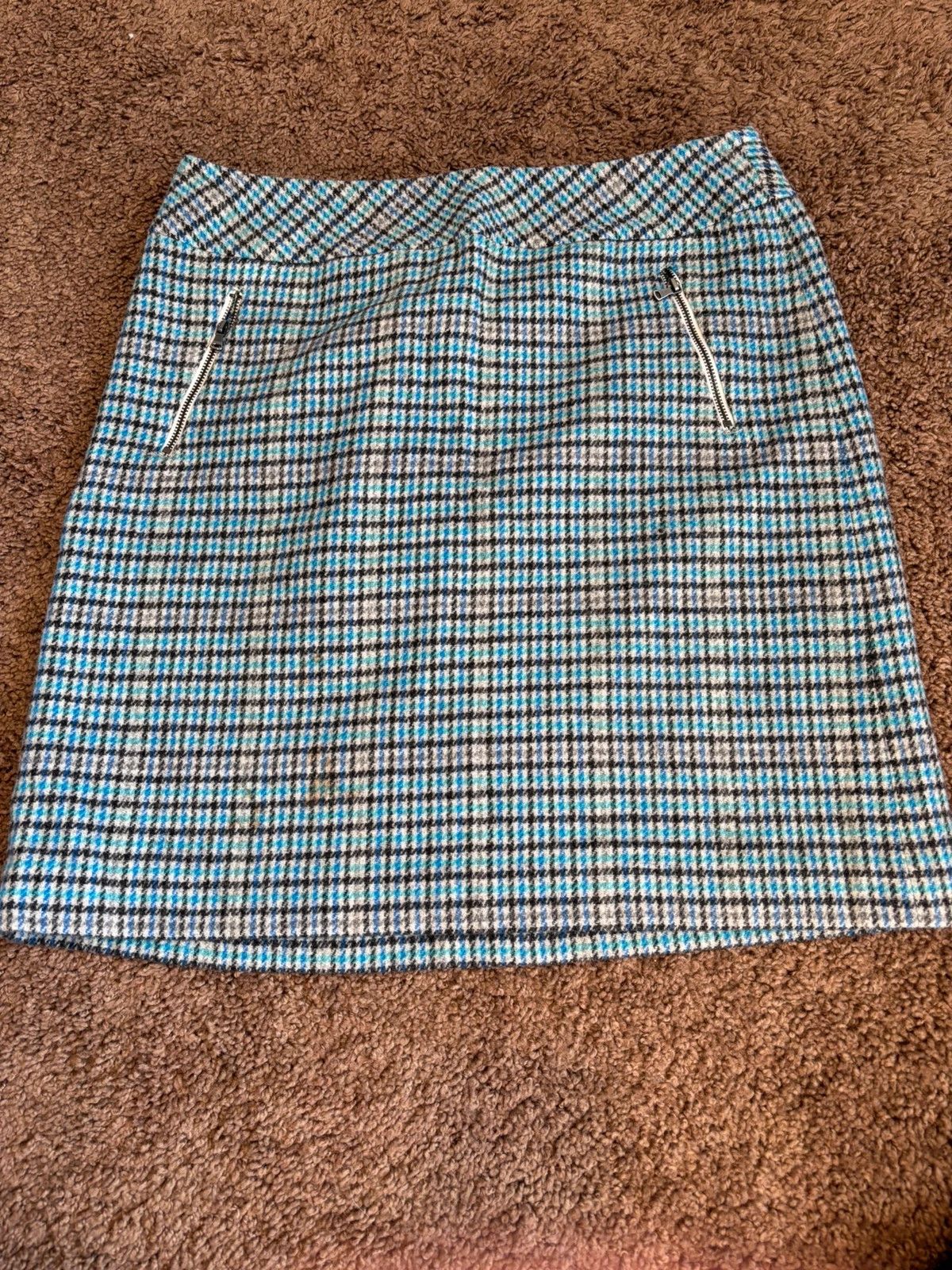 Talbots Talbots Skirt Women's Blue Black Wool Blend Plaid A-Line Size 30" / US 8 / IT 44 - 3 Thumbnail