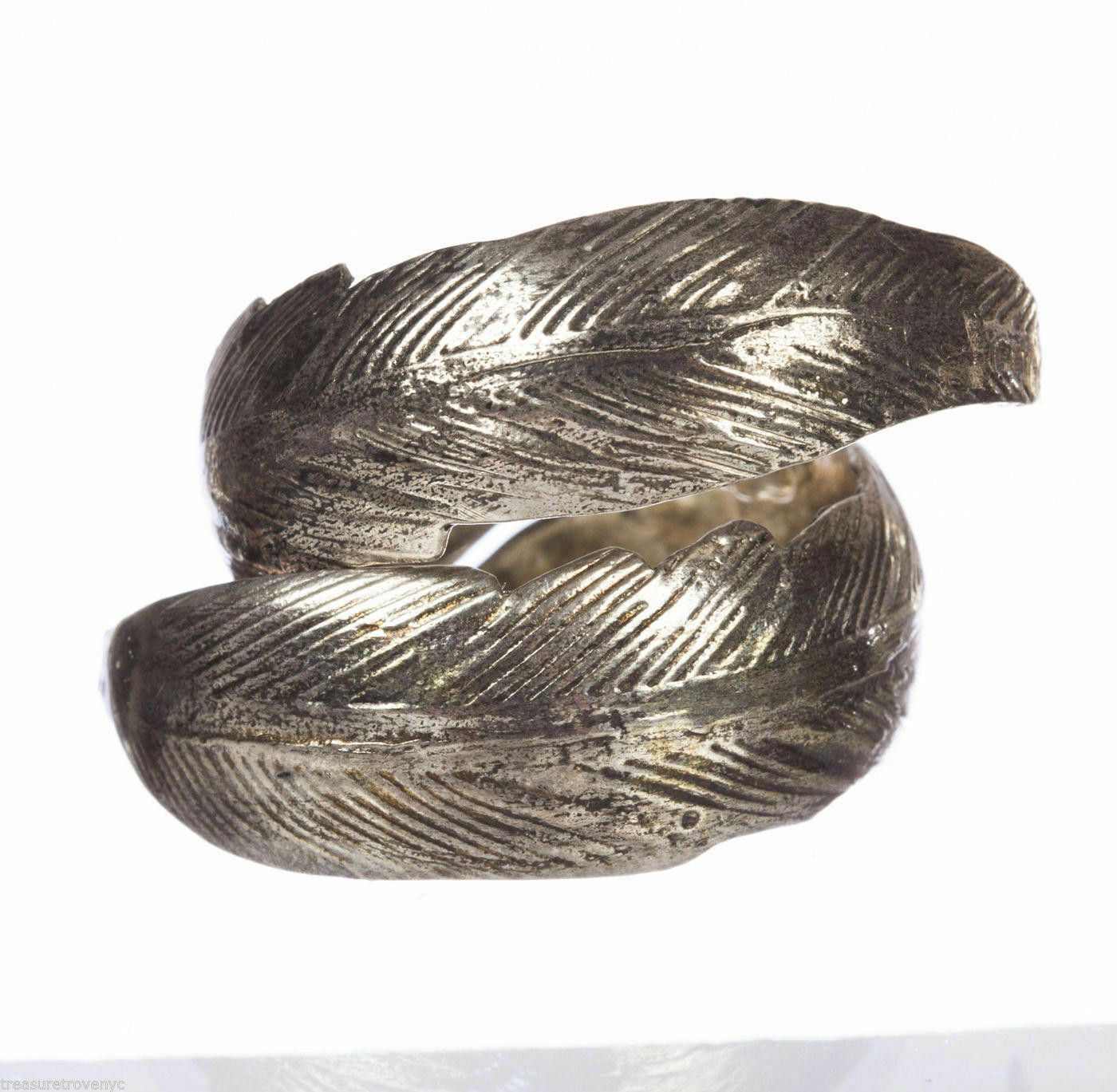 Designer Sterling Silver Tribal Feather Hoop Pierced Earring Size ONE SIZE - 2 Thumbnail