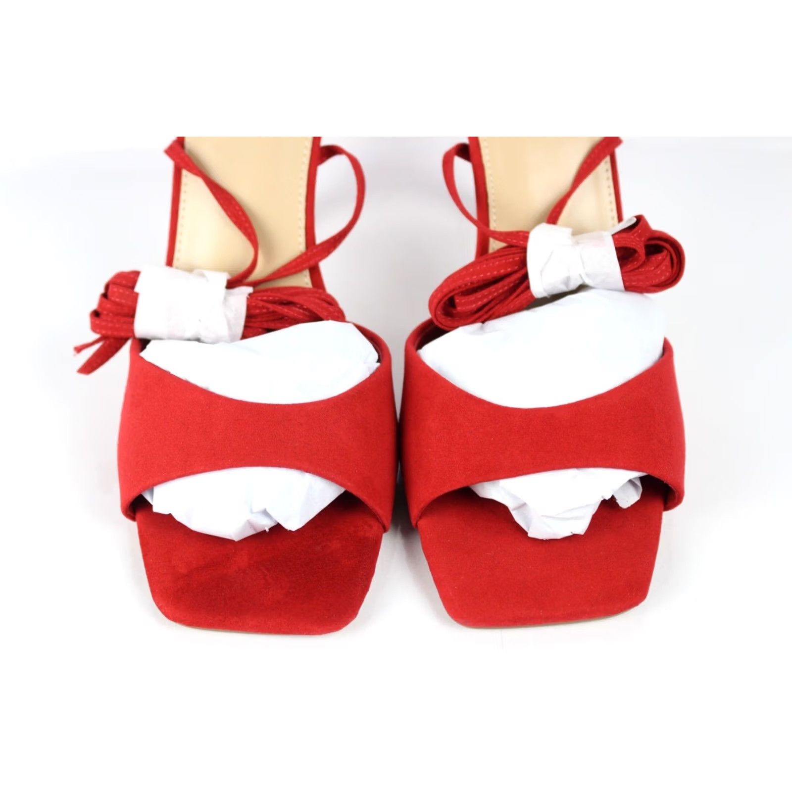 Vintage ShoeDazzle Women's Salma Sandals Size 12 Salsa Red Heeled Sandal Size US 12 / IT 42 - 3 Thumbnail