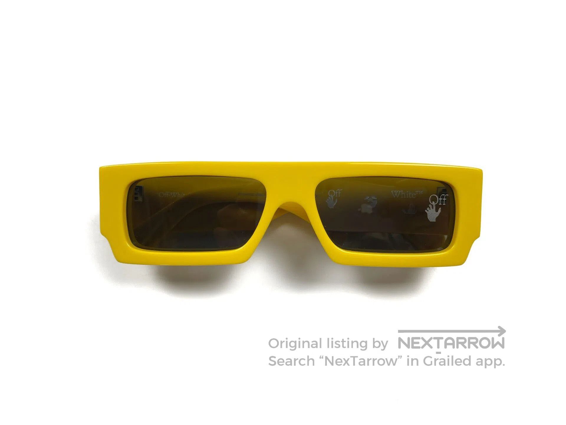 Off-White Off-White Arrow Logo Yellow Sunglasses Size ONE SIZE - 1 Thumbnail