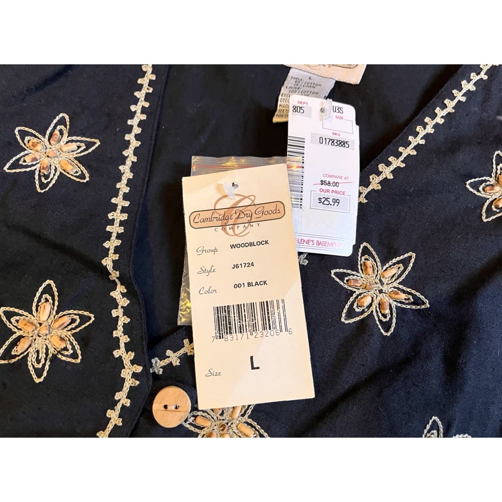 Vintage VINTAGE Cambridge Dry Goods Vest Women’s Large Black Beaded Star Size L / US 10 / IT 46 - 5 Thumbnail