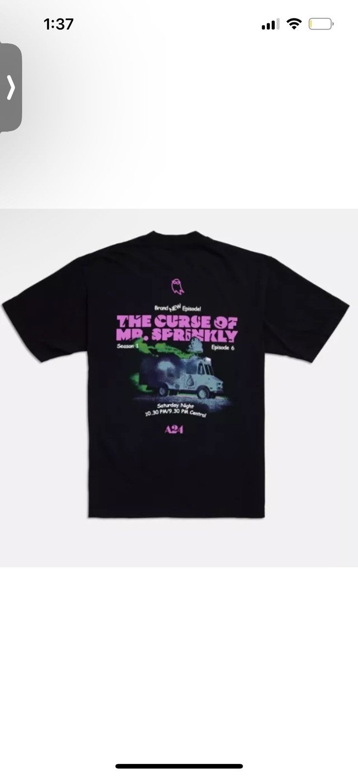 A24 L A24 I Saw The TV Glow Mr Sprinkly Tee Pink Opaque shirt Size US L / EU 52-54 / 3 - 4 Thumbnail