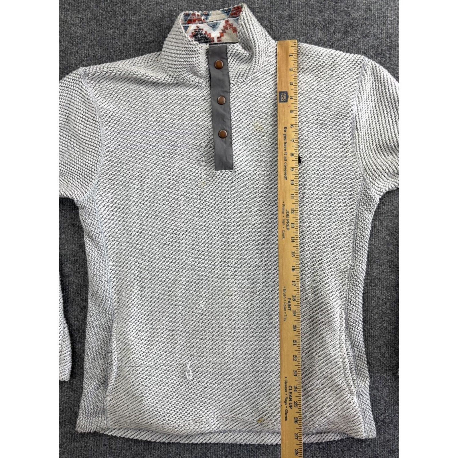Roper VINTAGE Southern Marsh Pawleys Rope Sweater Men's S Gray Pullover Mock Neck Button Size US S / EU 44-46 / 1 - 4 Thumbnail