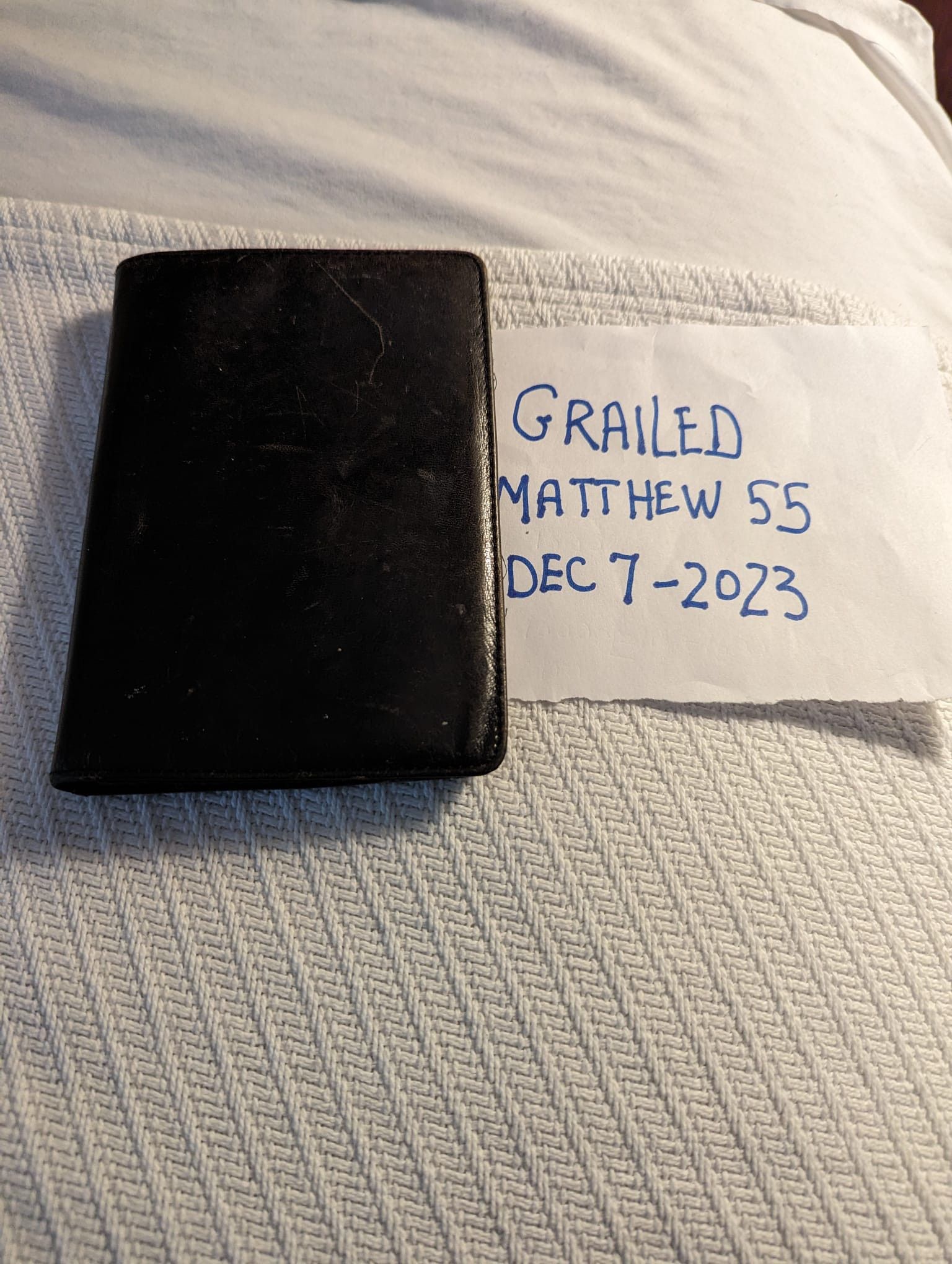 image of Vintage Leather Check Book Wallet in Brown, Men's