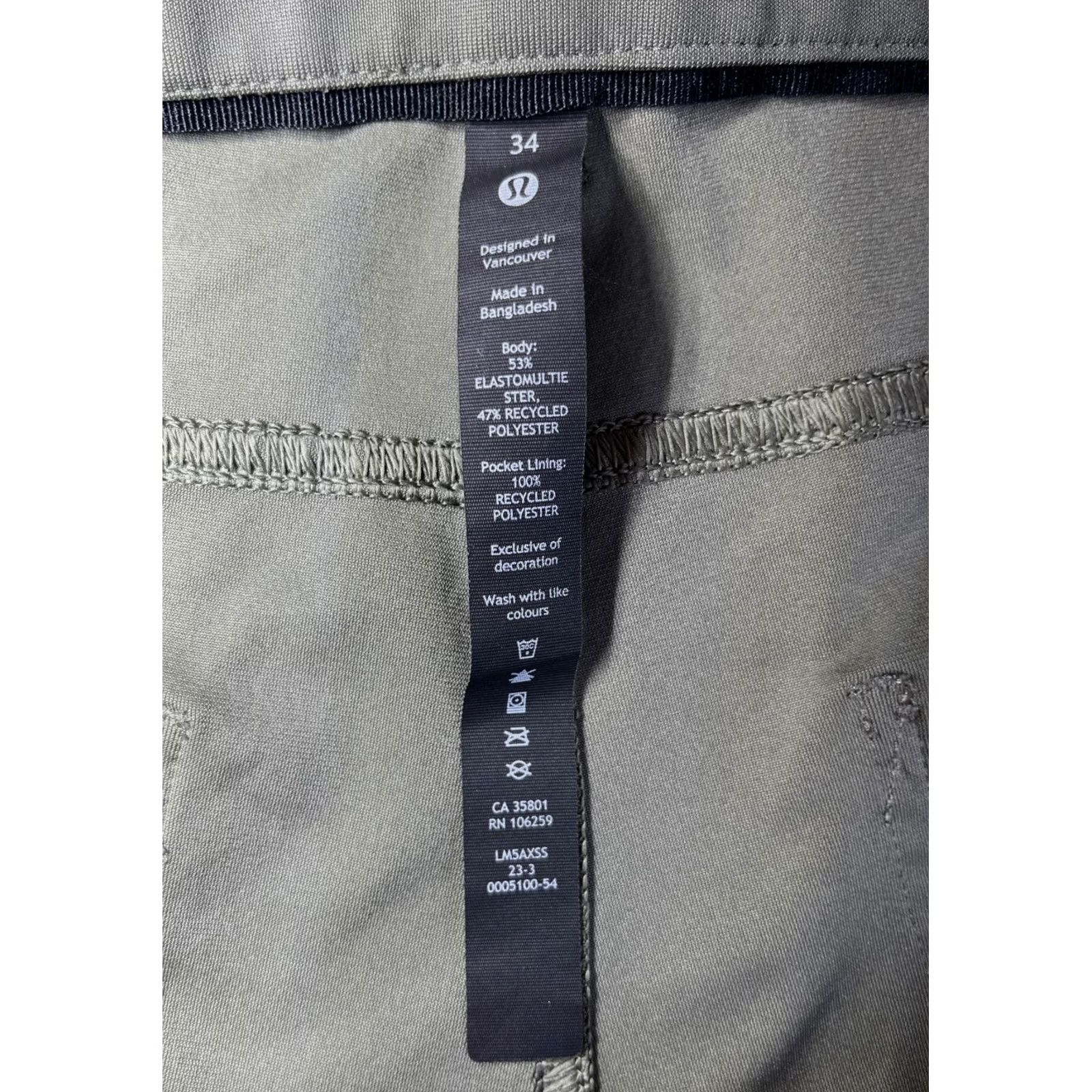 Lululemon Lululemon ABC 5-Pocket Pants Warpstreme LM5AXSS Green 34 Men’s Casual Chino Straight Pant Fathers Day, City, Preppy Size US 34 / EU 50 - 7 Thumbnail