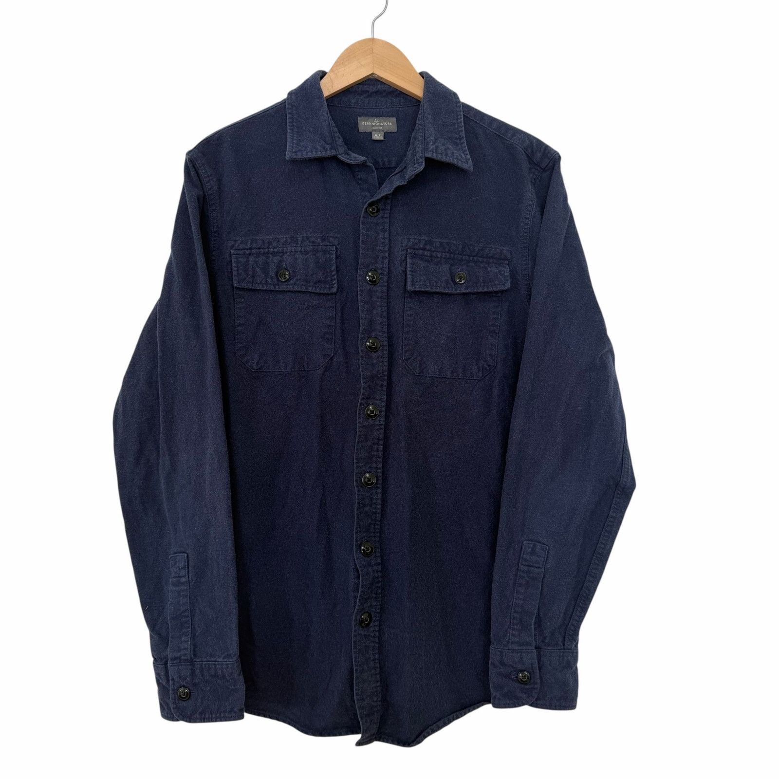 L.L. Bean LL Bean Navy Blue Chamois Cotton Long Sleeve Button Down MT Size US M / EU 48-50 / 2 - 2 Thumbnail