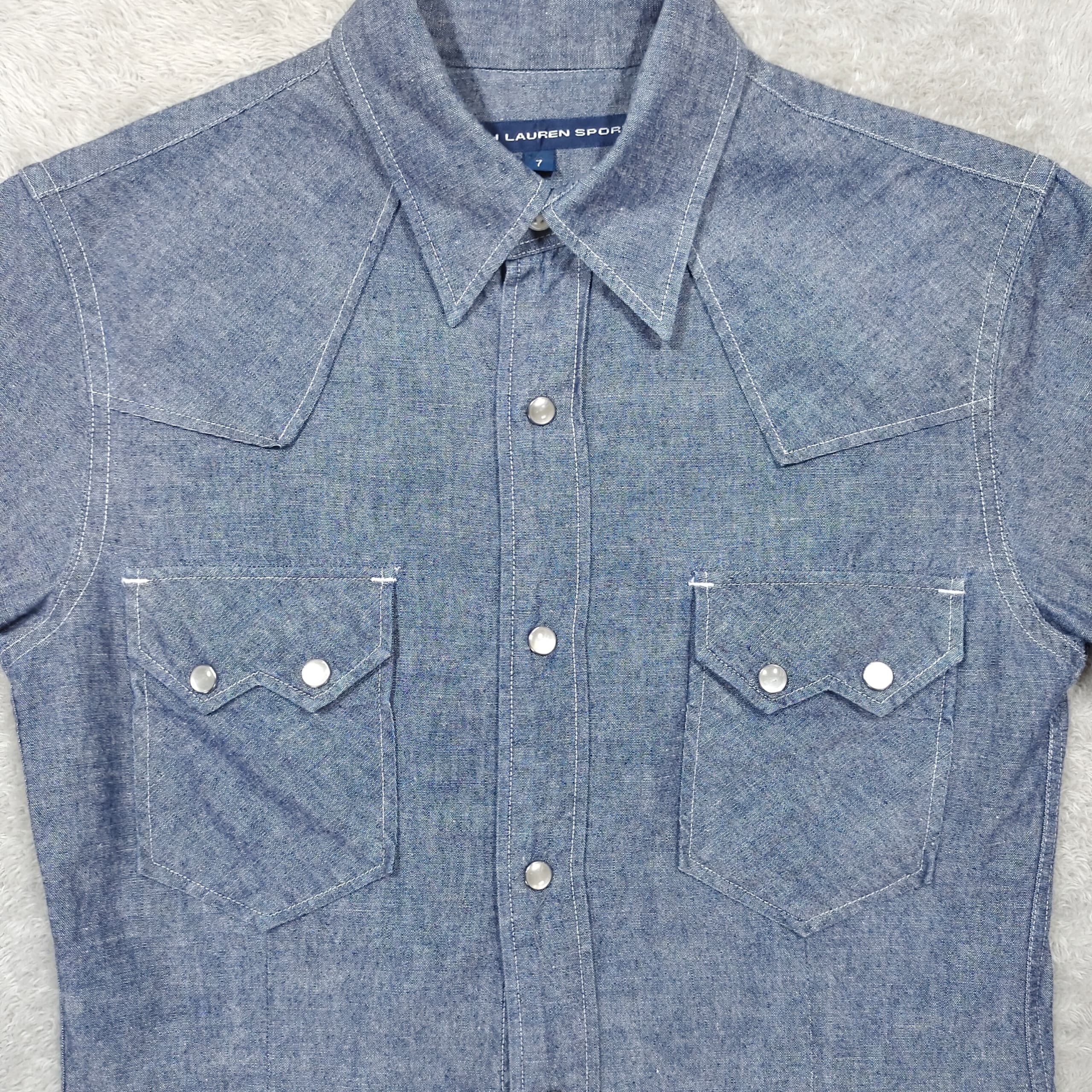 Polo Ralph Lauren RALPH LAUREN SPORT DENIM PEARL SNAP BUTTON UP SHIRT SIZE 7 Size M / US 6-8 / IT 42-44 - 3 Thumbnail