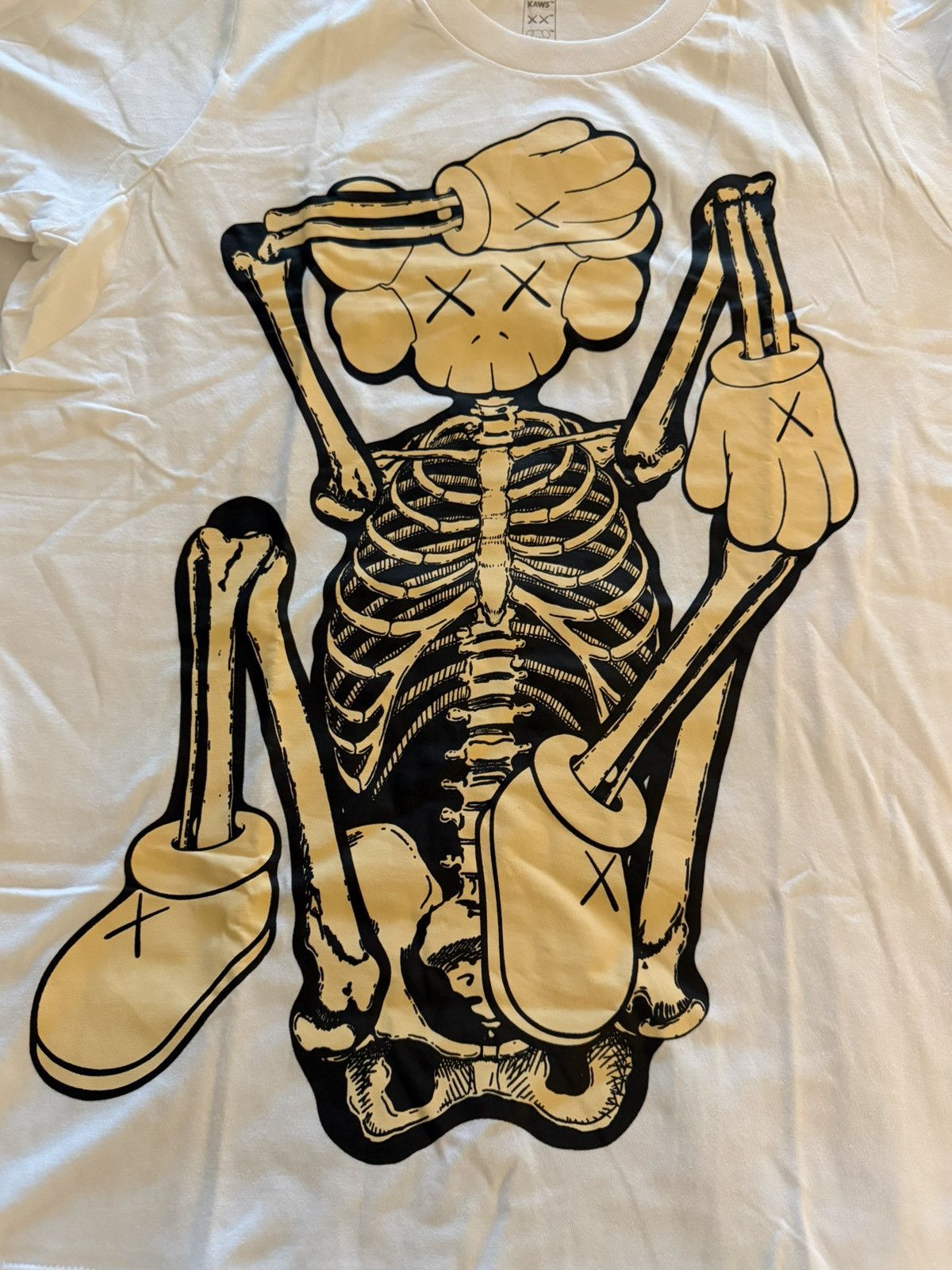 KAWS Skeleton New Fiction T-Shirt White