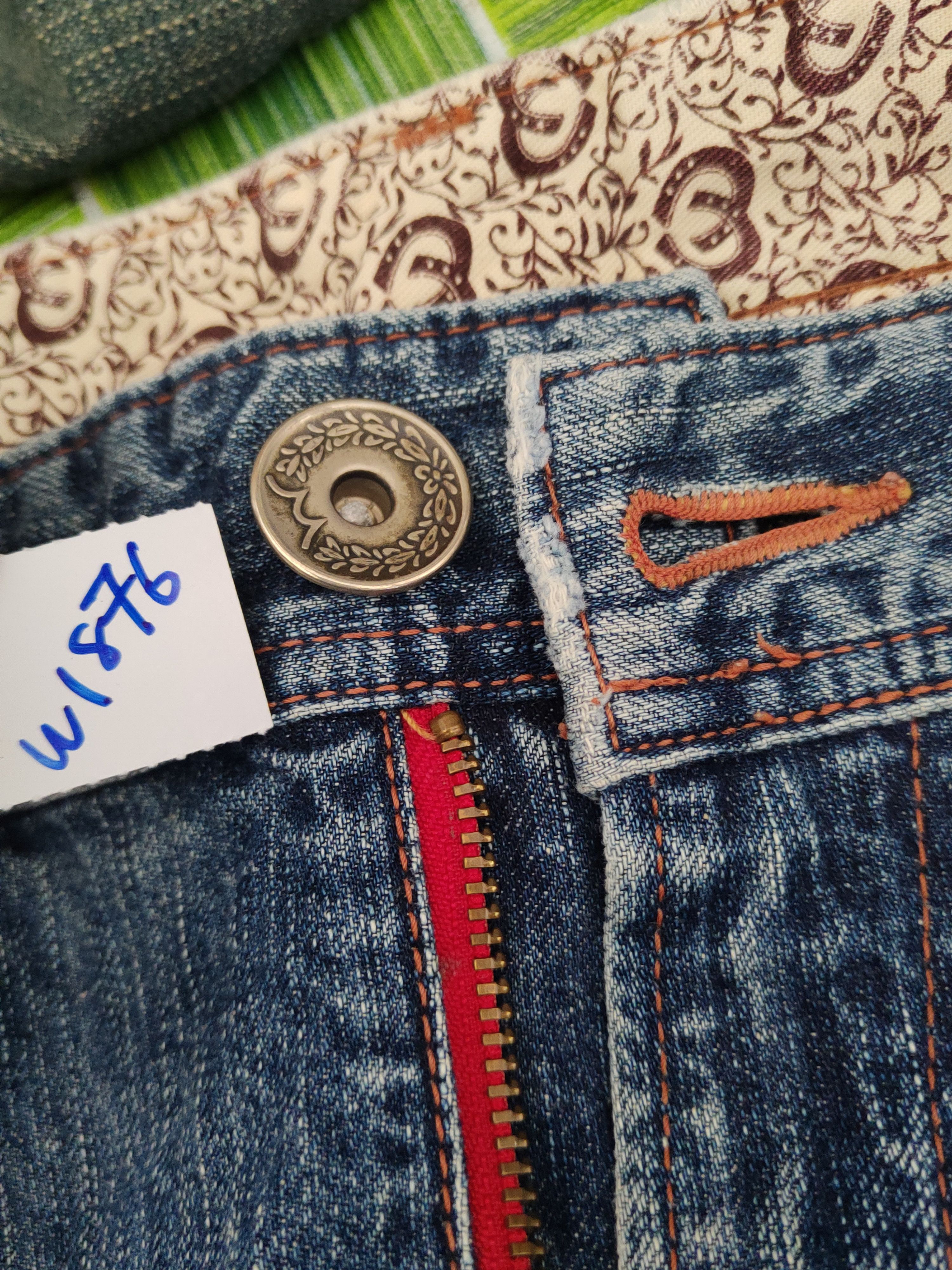 Edwin Edwin 503 Blue Distressed Ripped denim Jeans #W1876 Size US 35 - 17 Thumbnail