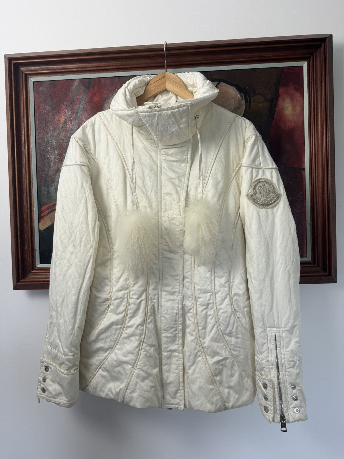 Moncler Vintage Y2K MONCLER Puffer Down Jacket Designer Luxury Cream Size M / US 6-8 / IT 42-44 - 1 Thumbnail
