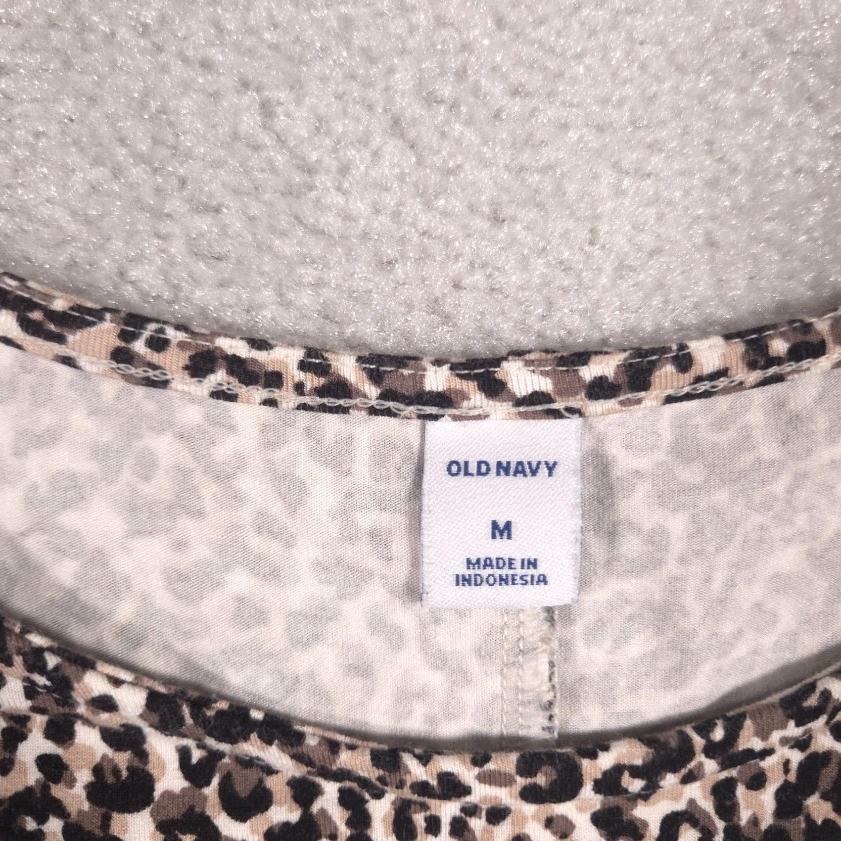 Old Navy Old Navy Dress Womens Medium Brown Leopard Print Swing Long Sleeve Scoop Neck Dress Size M / US 6-8 / IT 42-44 - 4 Thumbnail