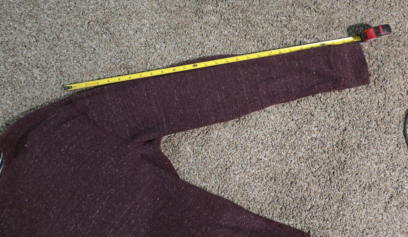 Designer Burgundy Ruff Hewn Henley Long Sleeve Shirt L Size US L / EU 52-54 / 3 - 6 Thumbnail