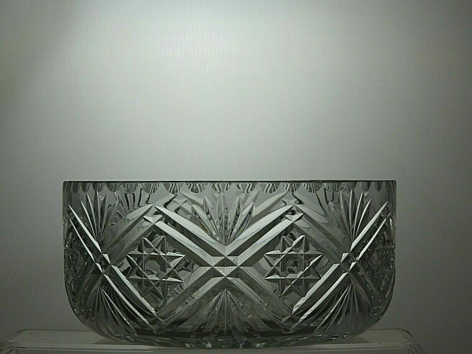 The Unbranded Brand Cut Crystal Hobstar Cut Glass Salad Footed Serving Bowl Size ONE SIZE - 3 Thumbnail