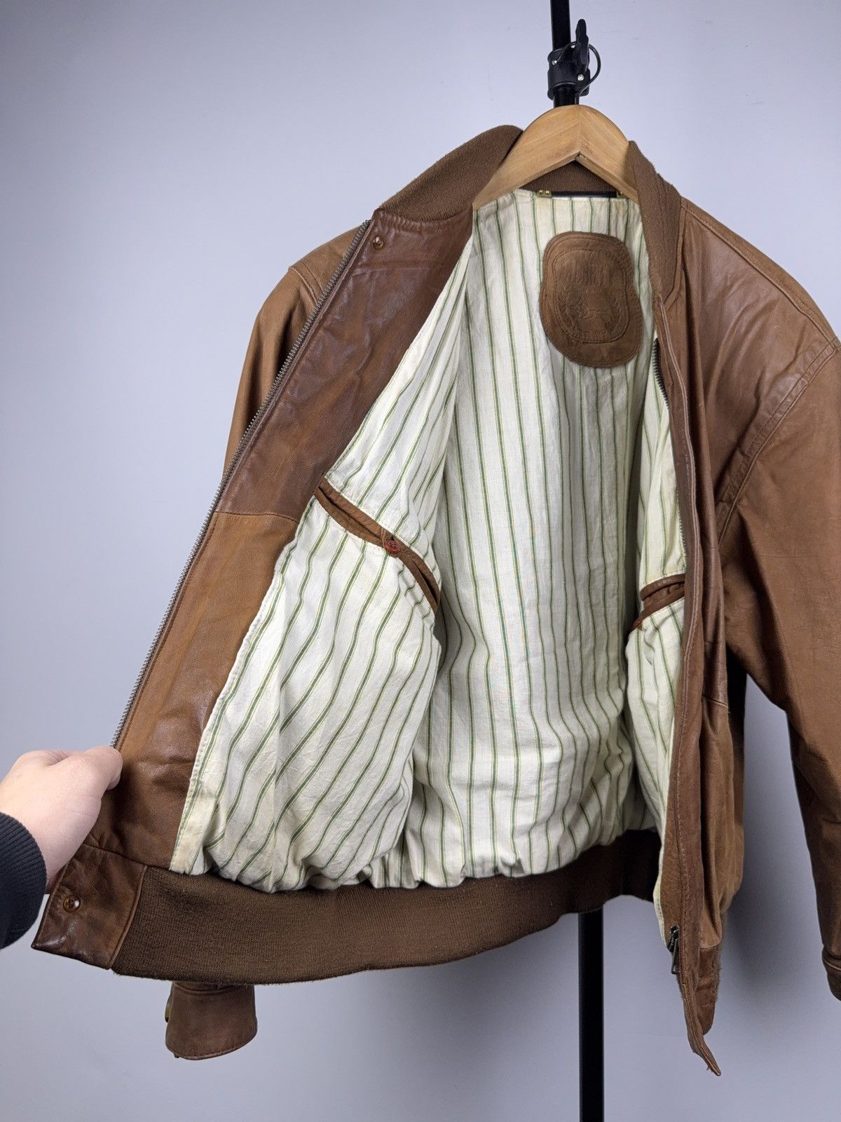 Japanese Brand Vintage 90s Retro Avant Garde Biker Leather Bomber Jacket Size US S / EU 44-46 / 1 - 14 Thumbnail