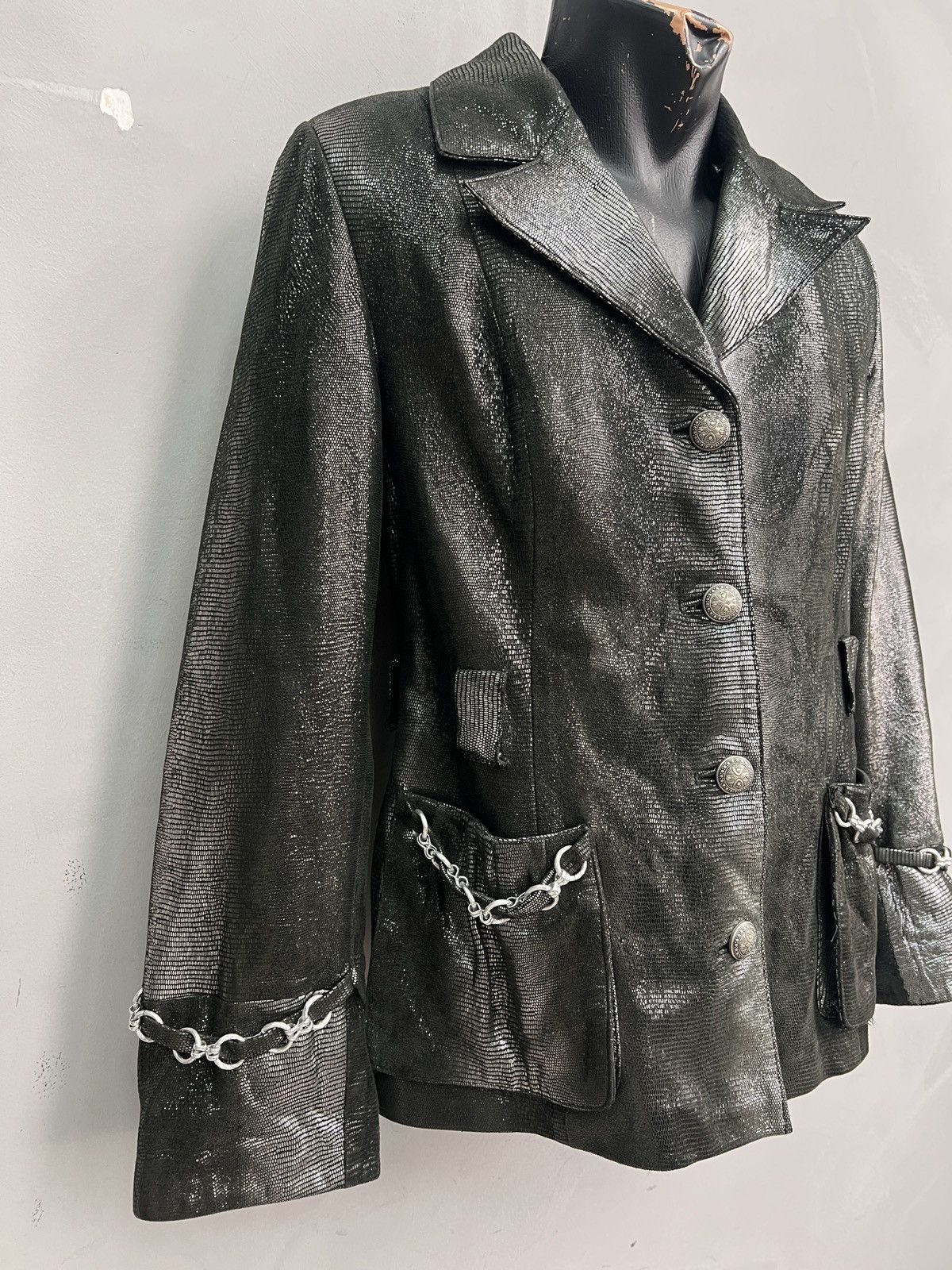 Hysteric Glamour gothic mettalic leather blazer y2k style if six was nine Size US S / EU 44-46 / 1 - 3 Thumbnail
