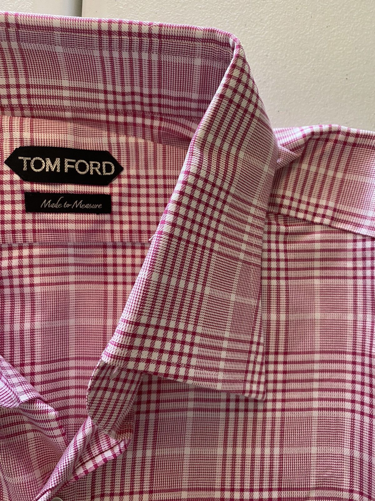 Tom Ford Tom Ford peppermint pink glen check shirt 17 43e NEW Size US L / EU 52-54 / 3 - 5 Thumbnail