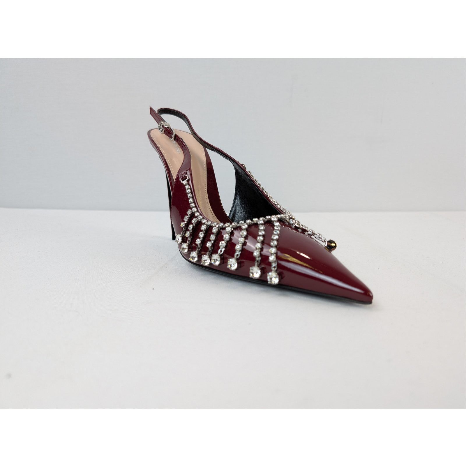 Gucci o1rshd1 Vernice crystal patent leather slingback pump Sandal Size US 9.5 / EU 42-43 - 2 Thumbnail