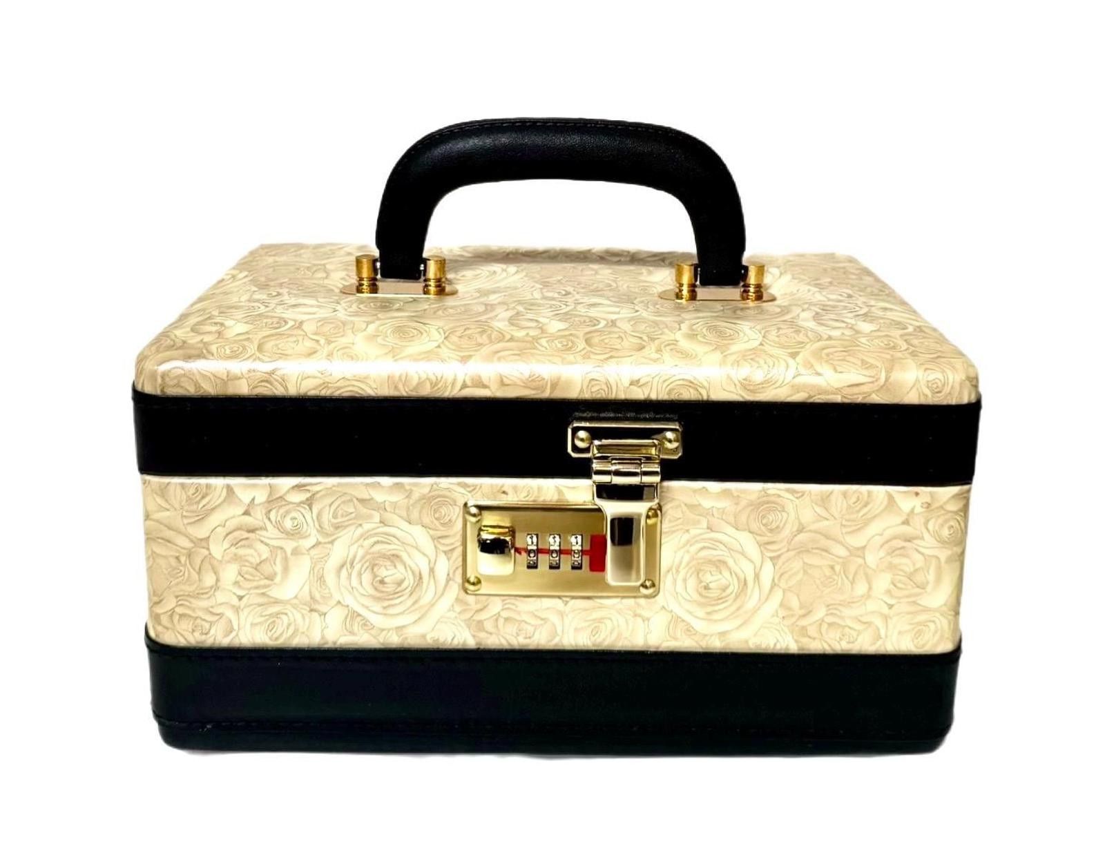 Other Jewelry Briefcase Box Ivory PU Leather, Rose Gold, Compact Size ONE SIZE - 1 Thumbnail