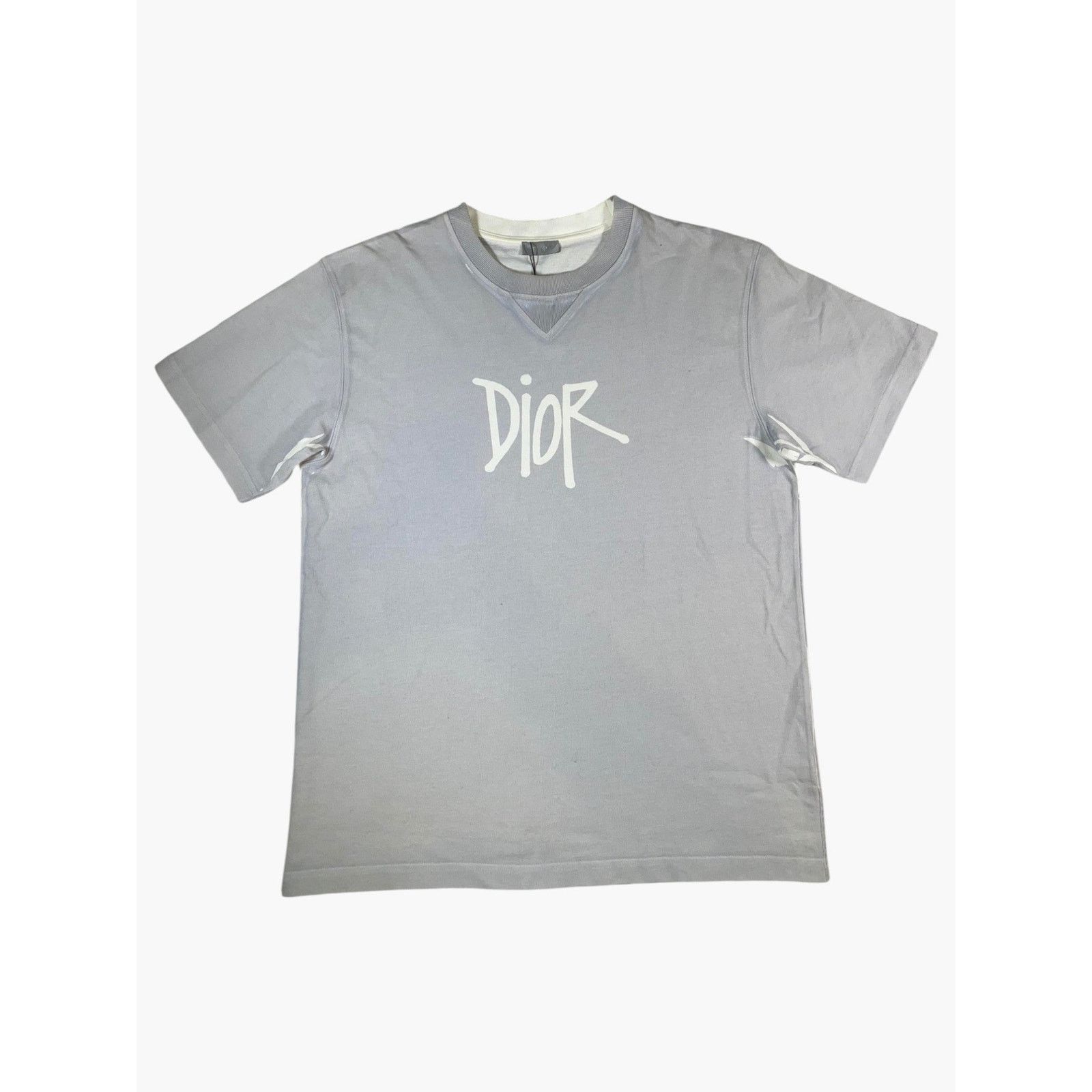Dior Dior Shawn Stussy Grey & White Tee Size US L / EU 52-54 / 3 - 1 Thumbnail
