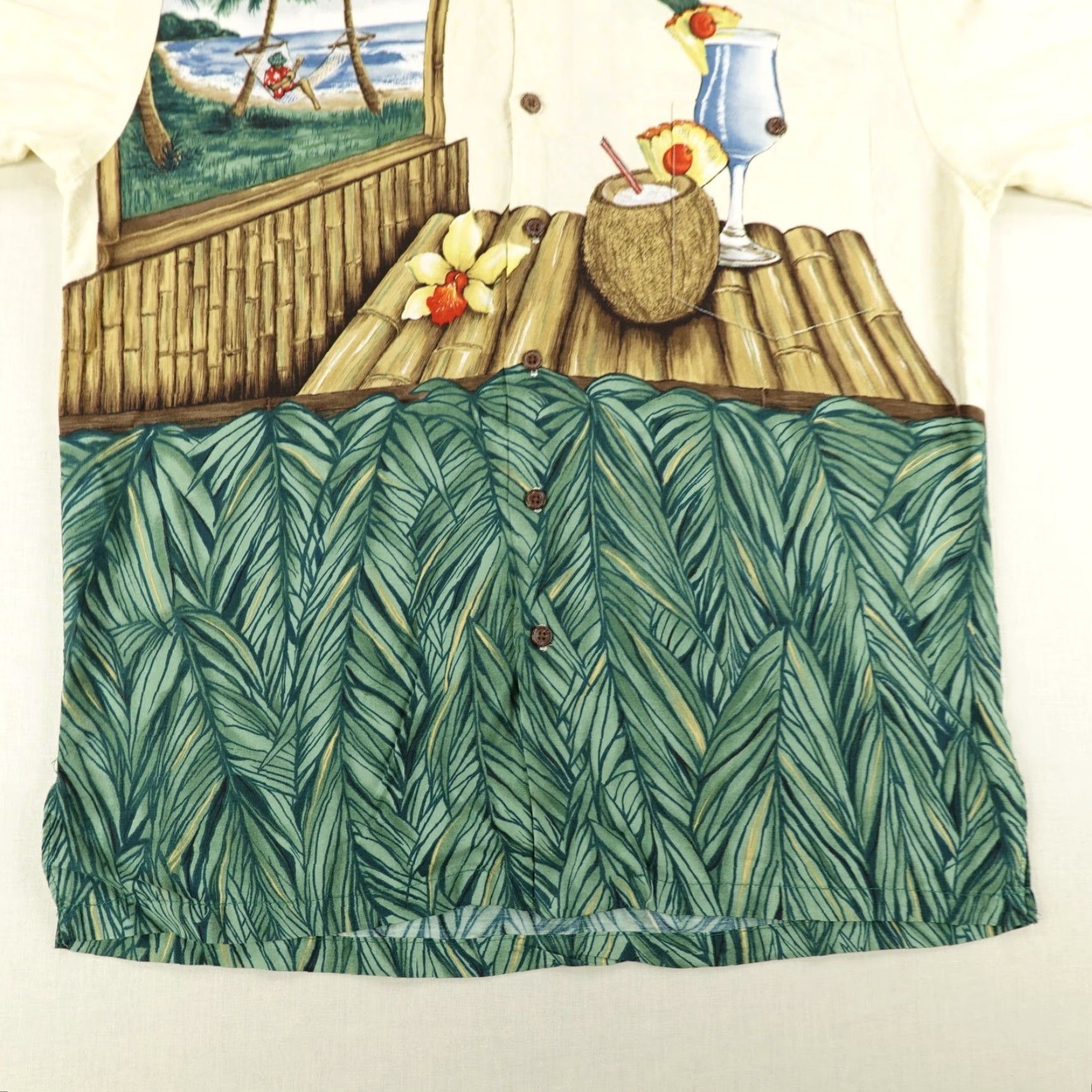 Tori Richard VINTAGE Tori Richard Hawaiian Shirt Mens Large Green Graphic Print Aloha Casual Tropical Beach Size US L / EU 52-54 / 3 - 5 Thumbnail