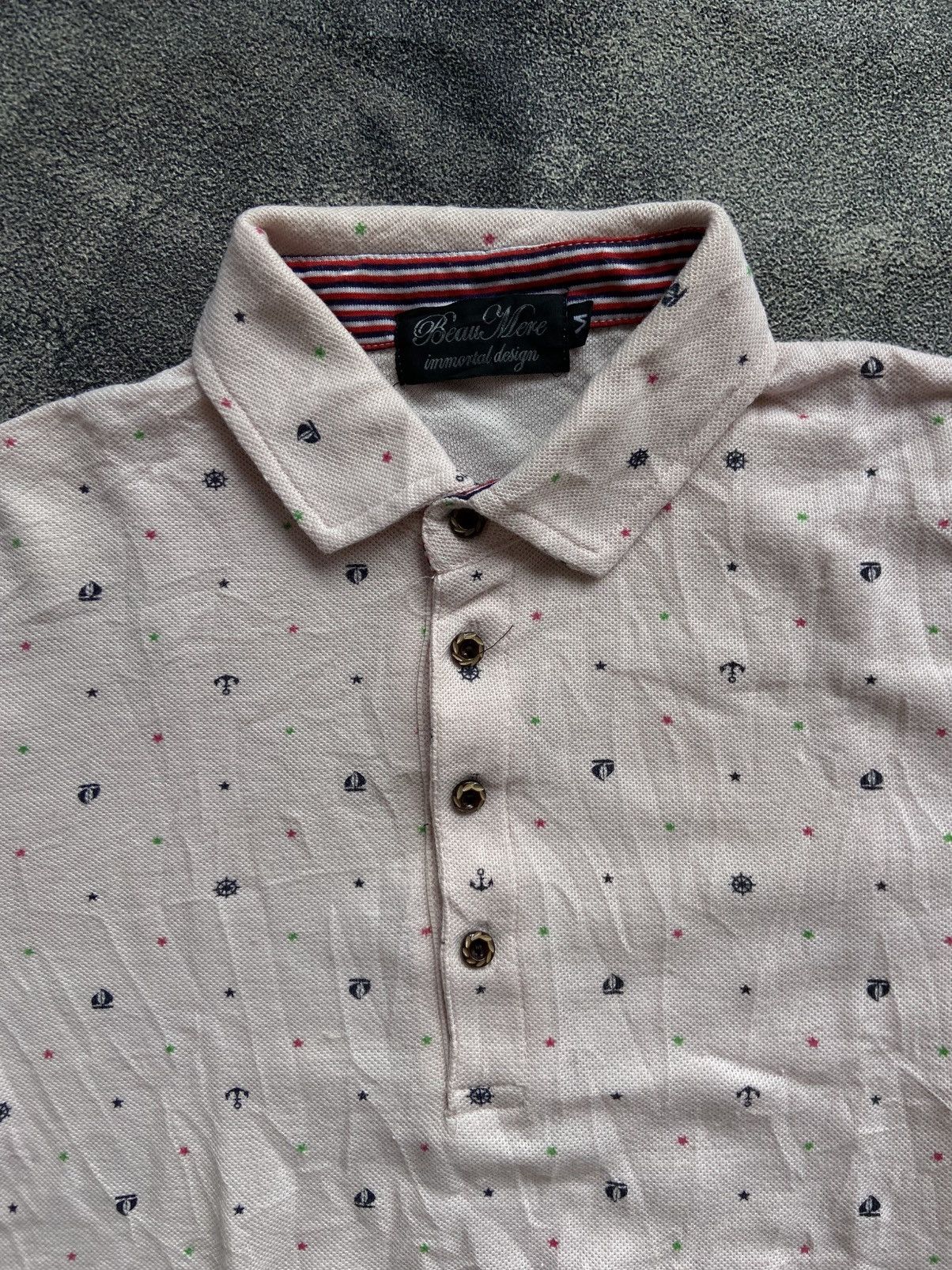 Japanese Brand Beaumere Immortal Design Ships Patern Polo shirt Size US M / EU 48-50 / 2 - 2 Thumbnail