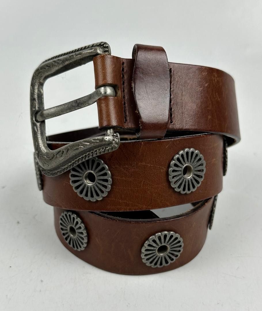 Japanese Brand studded leather belt tc3 Size 34 - 1 Thumbnail
