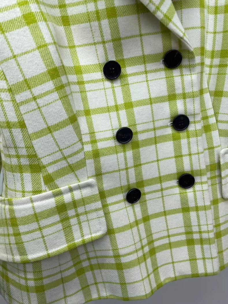 Dior Dior 21 early autumn green plaid suit jacket 2504-Nextarrow Size XXS / US 00 / IT 34 - 4 Thumbnail