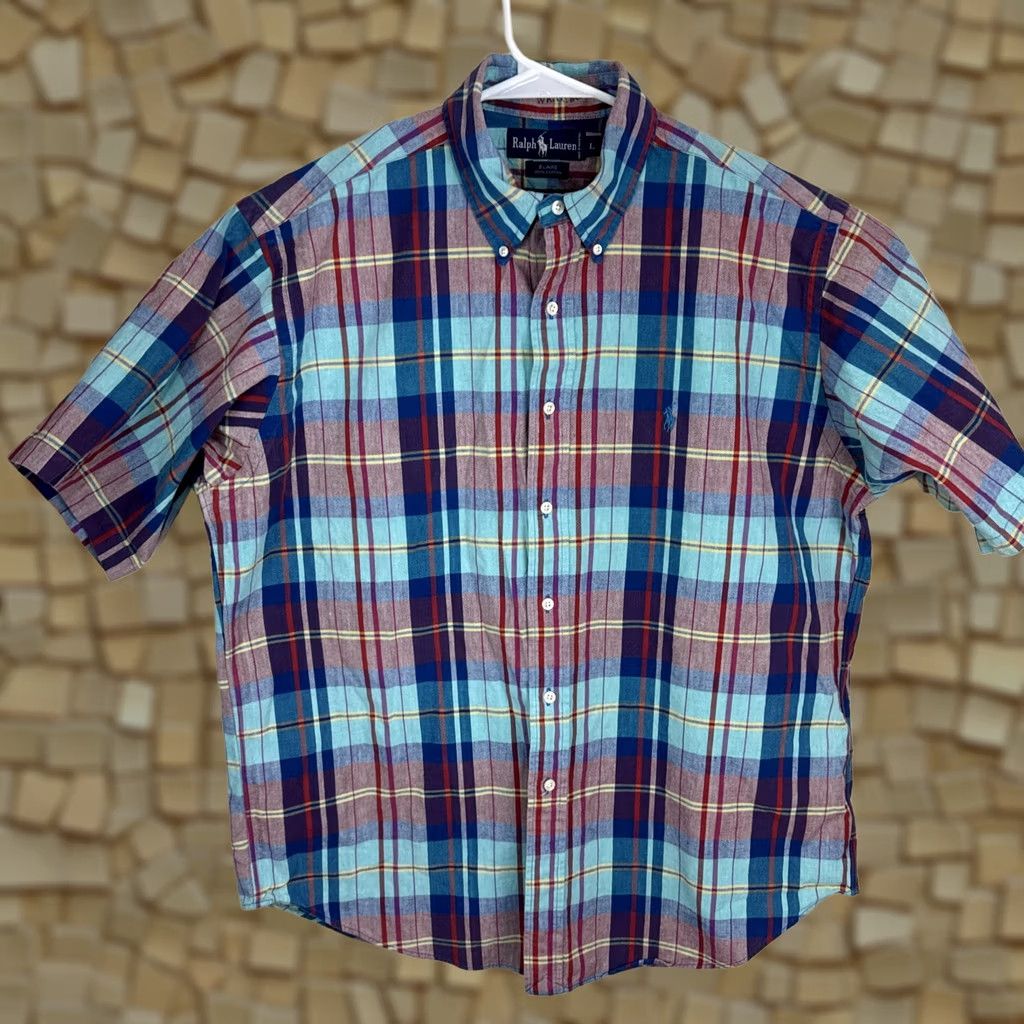 Ralph Lauren Ralph Lauren Shirt Mens L BLAIRE SHORT SLEEVE BUTTON DOWN MADRAS PLAID COTTON Size US L / EU 52-54 / 3 - 1 Thumbnail