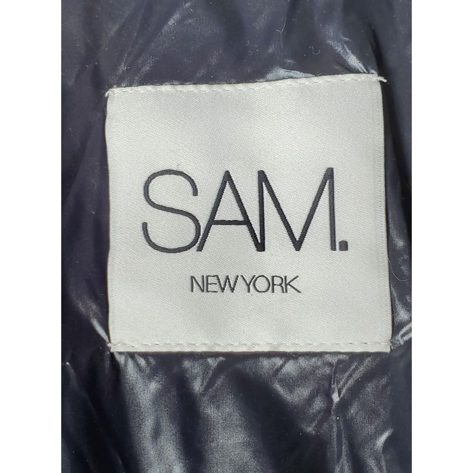 Vintage SAM. New York Freedom Vest Women's M Midnight Blue Goose Down Puffer Vest Slim Zip Pockets Wind-Resistant White Logo Size M / US 6-8 / IT 42-44 - 6 Thumbnail