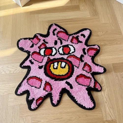 Japanese Brand × Vintage Cherry Bomb Rug Strange & interesting Handmade Tufted Carpet Size ONE SIZE - 4 Thumbnail