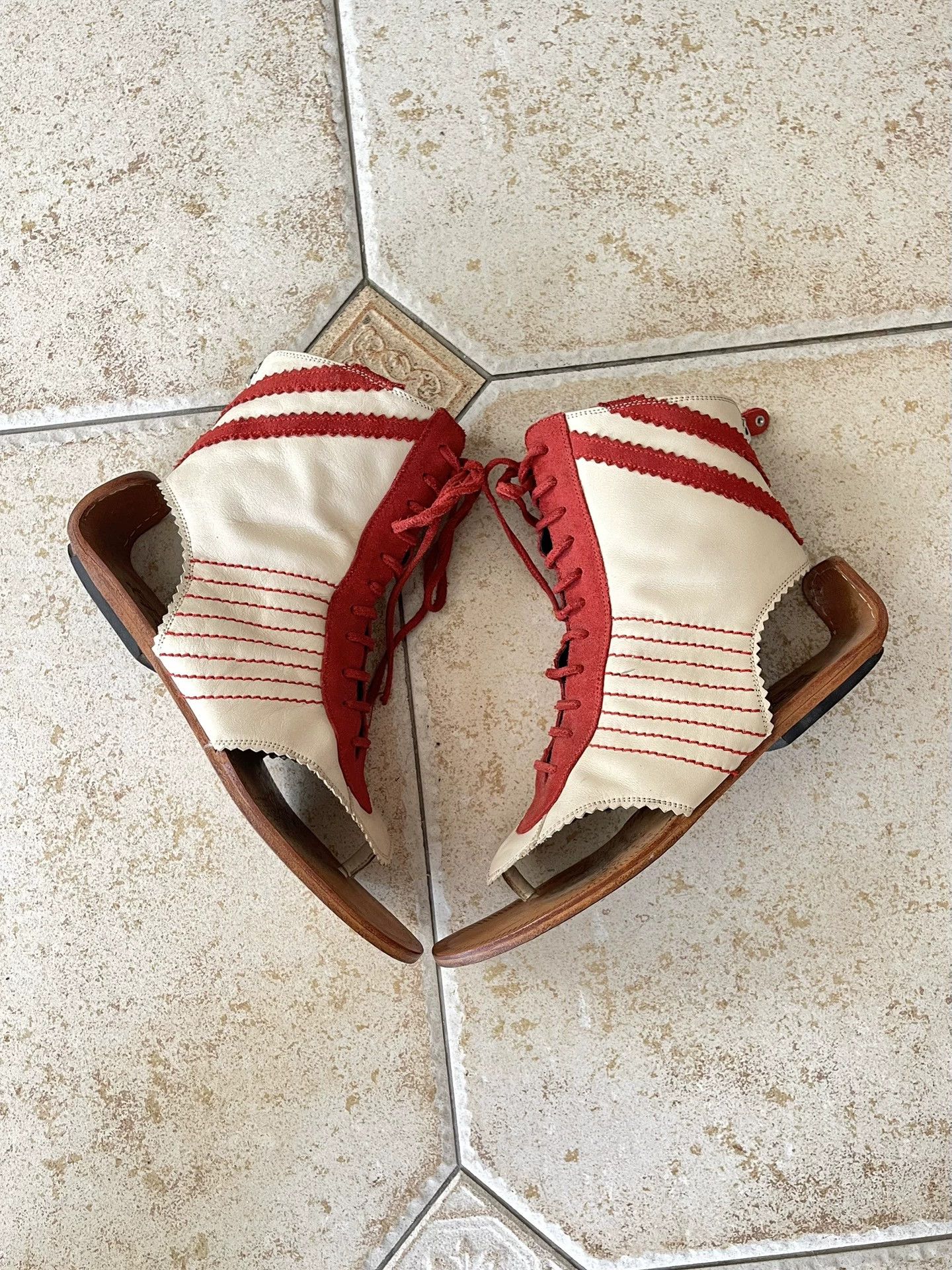 Jean Paul Gaultier JPG 90s Earth Logo Leather Strap High-top Roman Sandal Size US 7.5 / IT 37.5 - 1 Thumbnail
