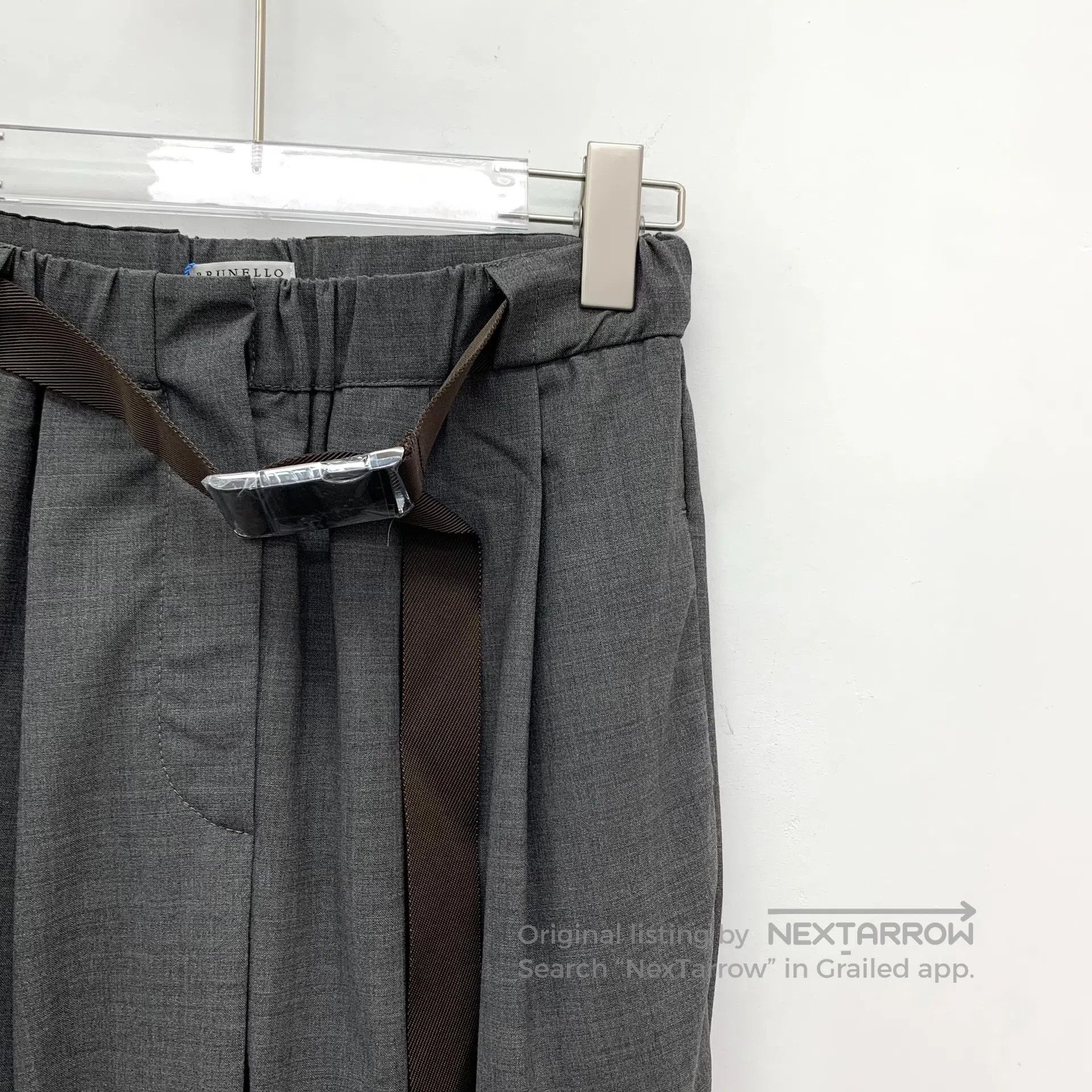 Brunello Cucinelli Brunello Cucinelli size XS Gray belt design wool trousers| Size US 27 - 3 Thumbnail