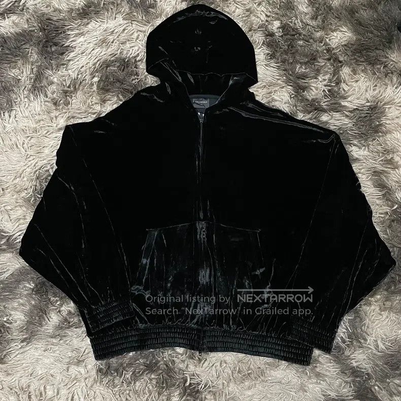 Balenciaga Balenciaga Rhinestone Velvet Zipper Hoodie Size US S / EU 44-46 / 1 - 2 Thumbnail