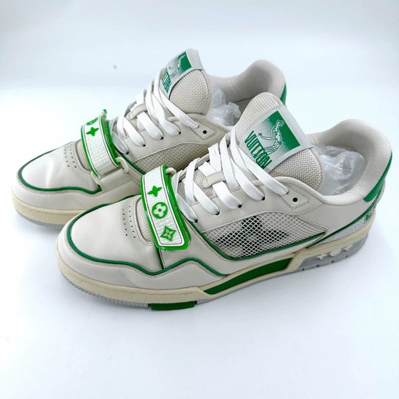Louis Vuitton Louis Vuitton Trainer white and green velcro board shoes Size US 8.5 / EU 41-42 - 1 Thumbnail